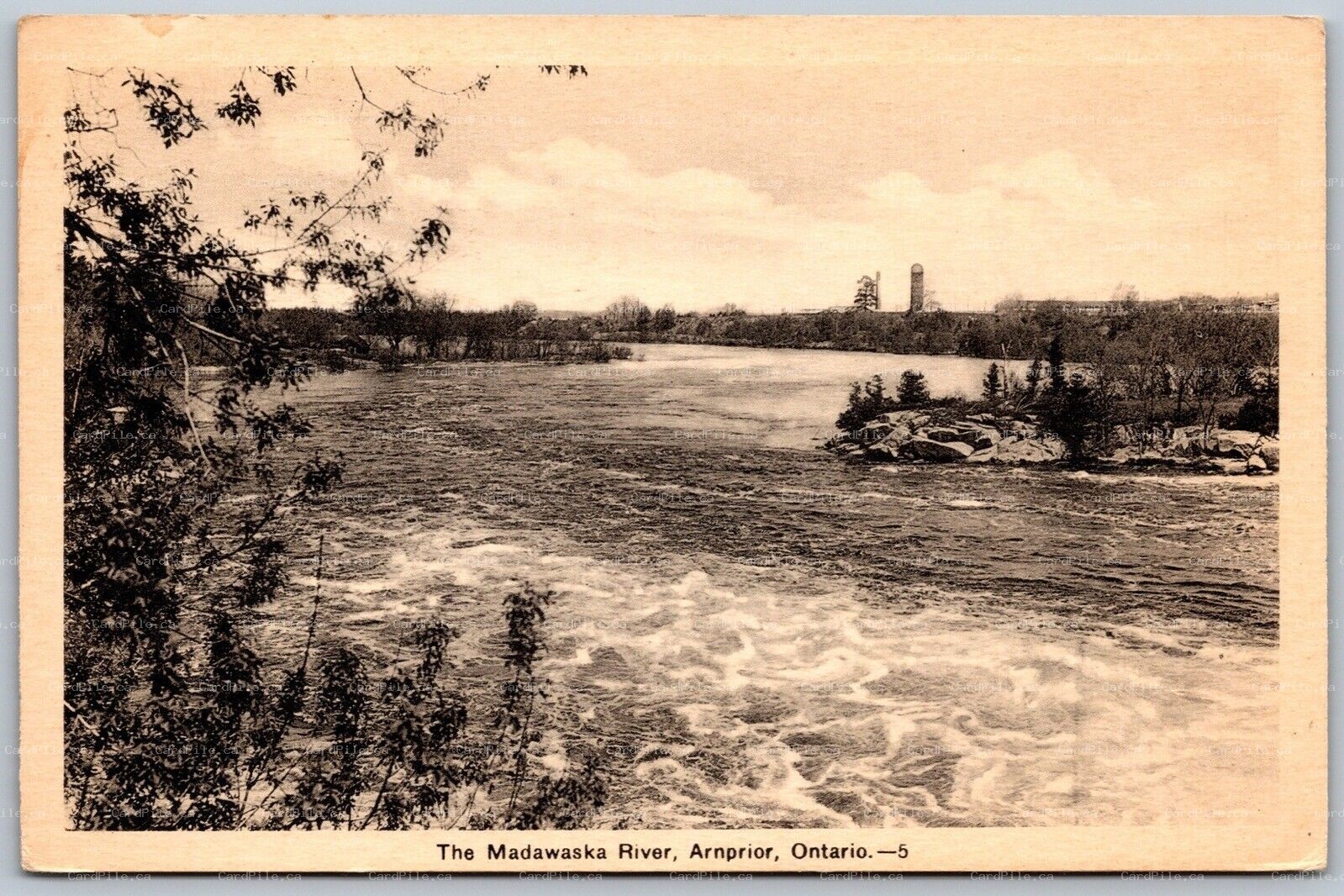 Postcard Arnprior Ontario c1930s Madawaska River Scenic View Renfrew County