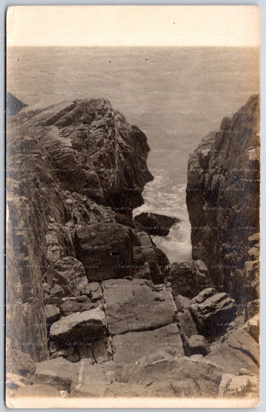 Postcard RPPC c1920s North America Scenic View Ocean Surf Rocks Cliffs Unused