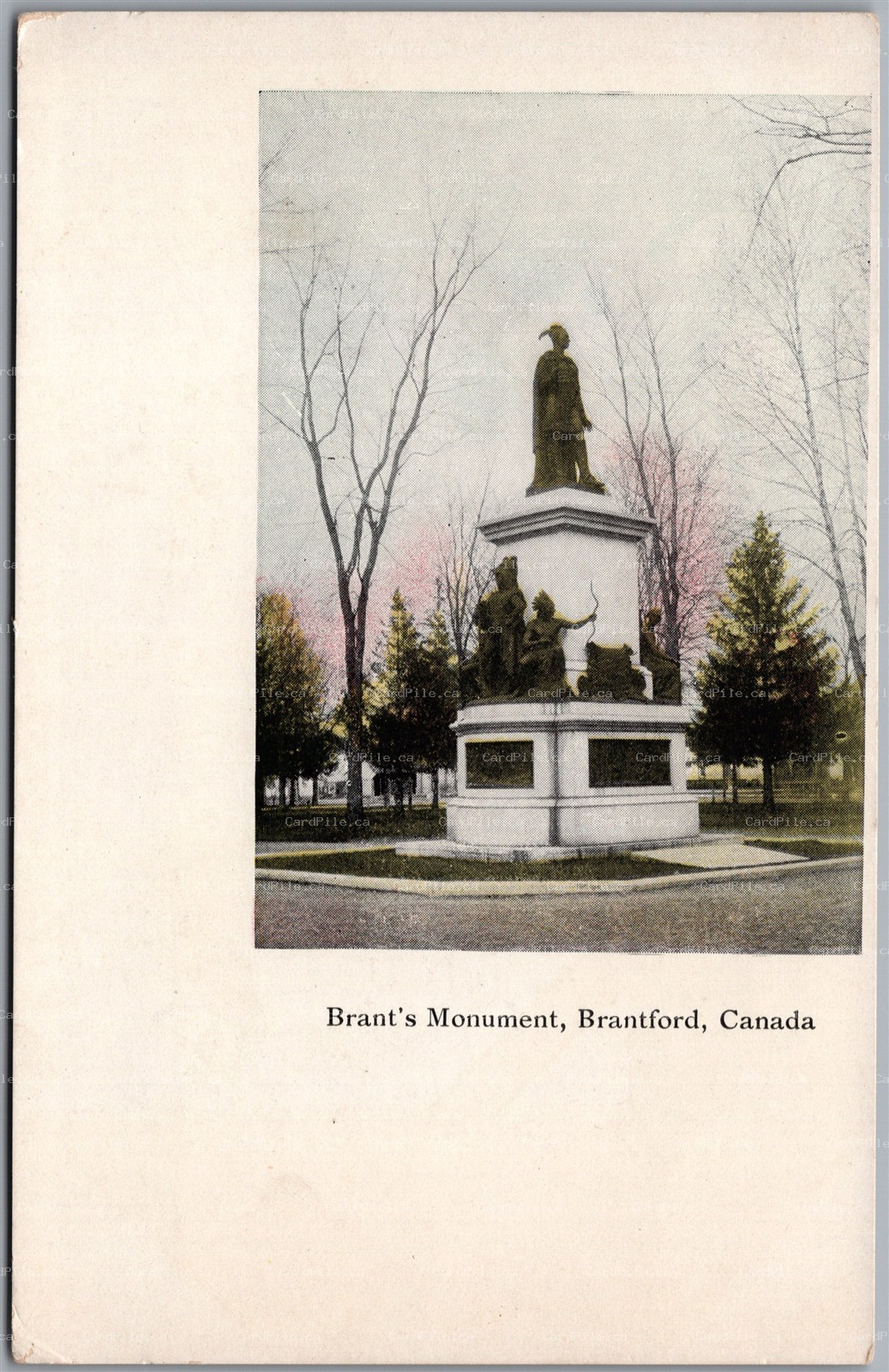 Postcard Brantford Ontario c1910s Brant's Monument Statue