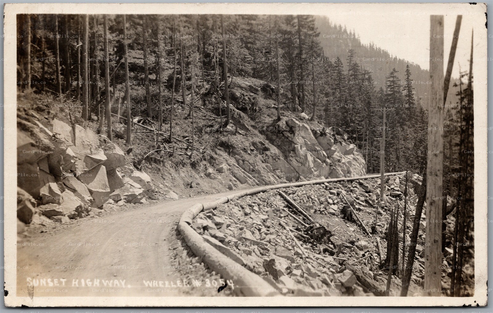 Postcard RPPC c1910s Washington Early Sunset Highway Scenic View by Wheeler 3054
