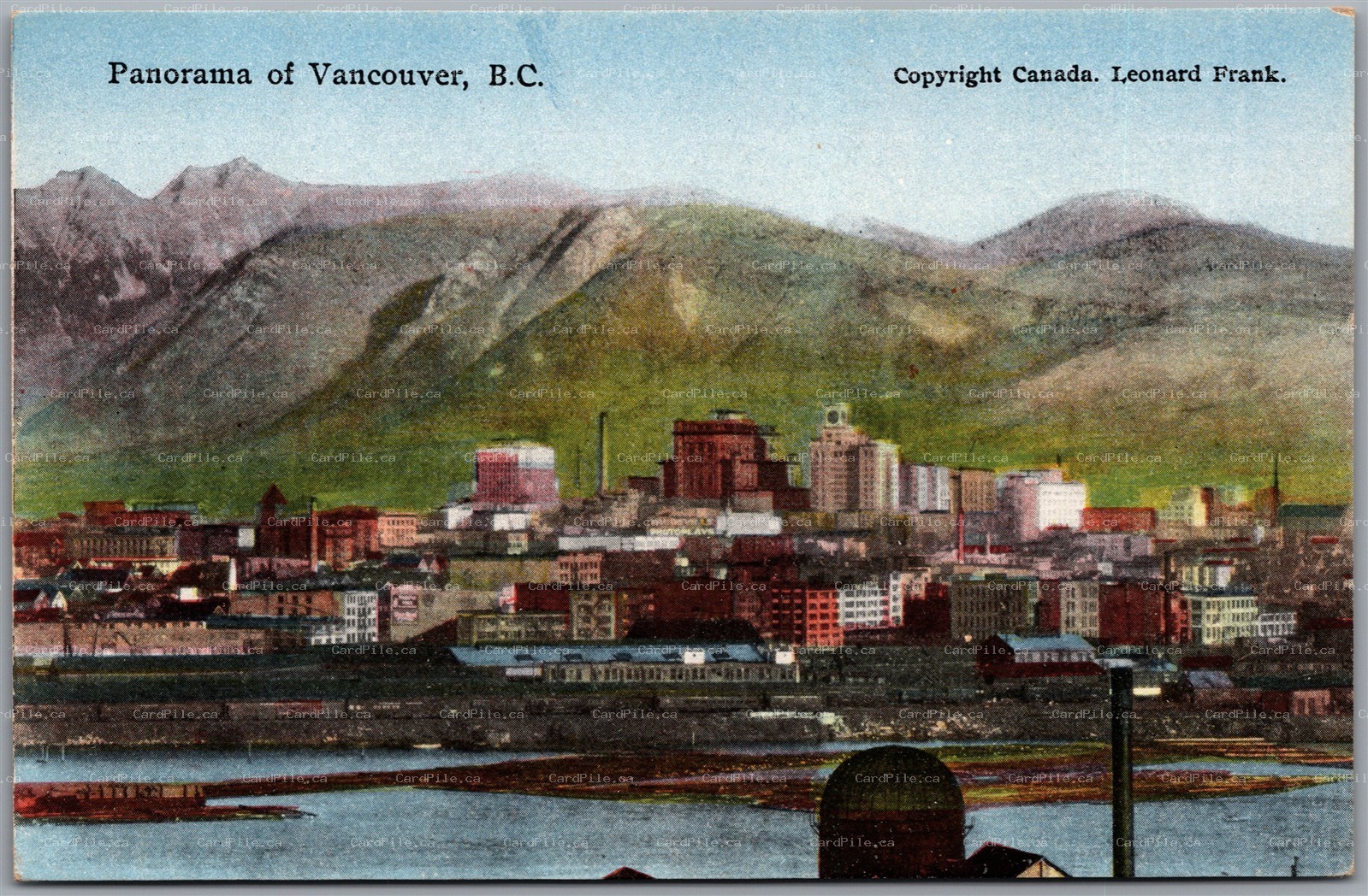 Postcard Vancouver British Columbia Panorama Scenic View by Leonard Frank