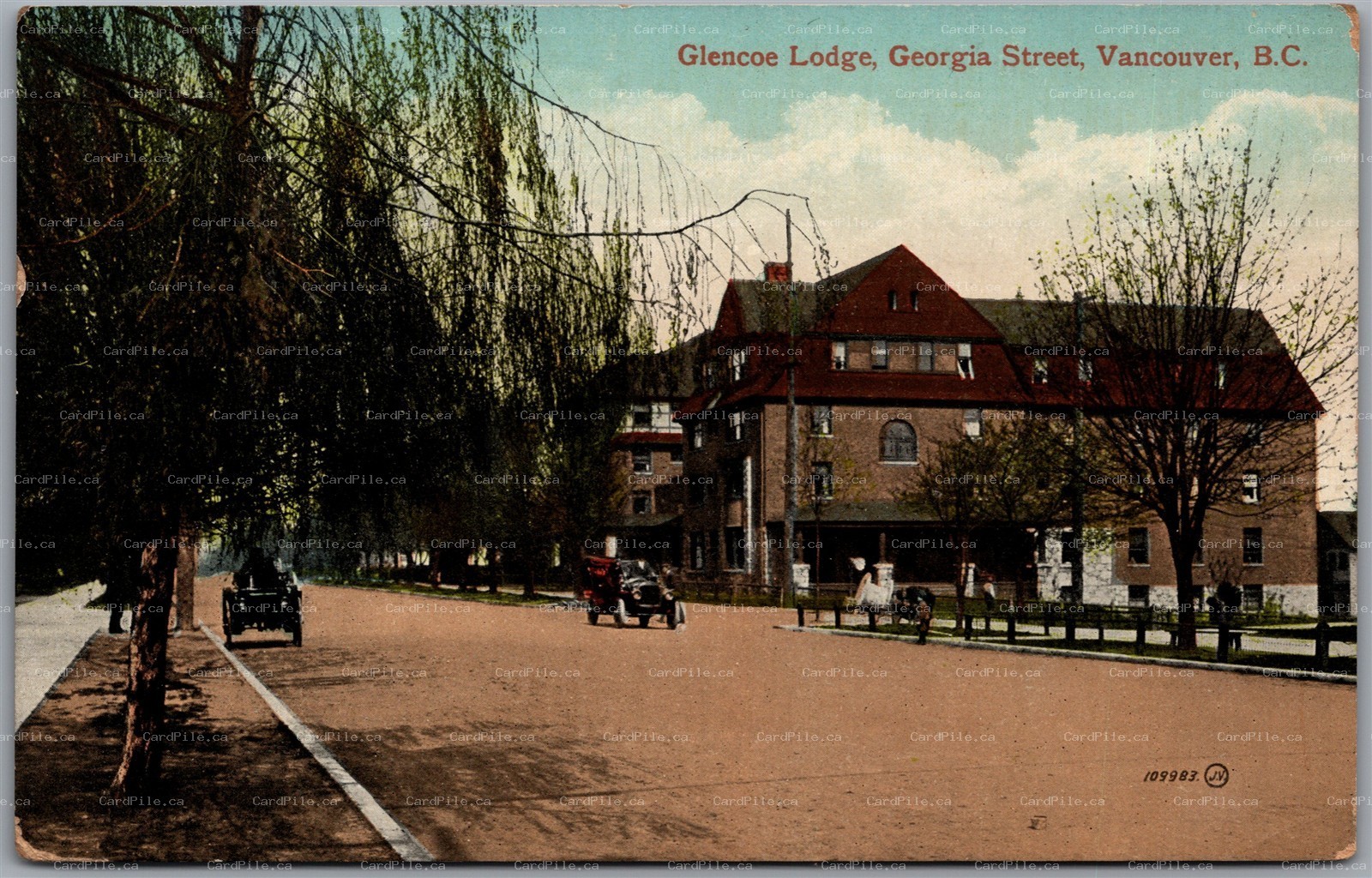 Postcard Vancouver British Columbia c1913 Glencoe Lodge Georgia Street