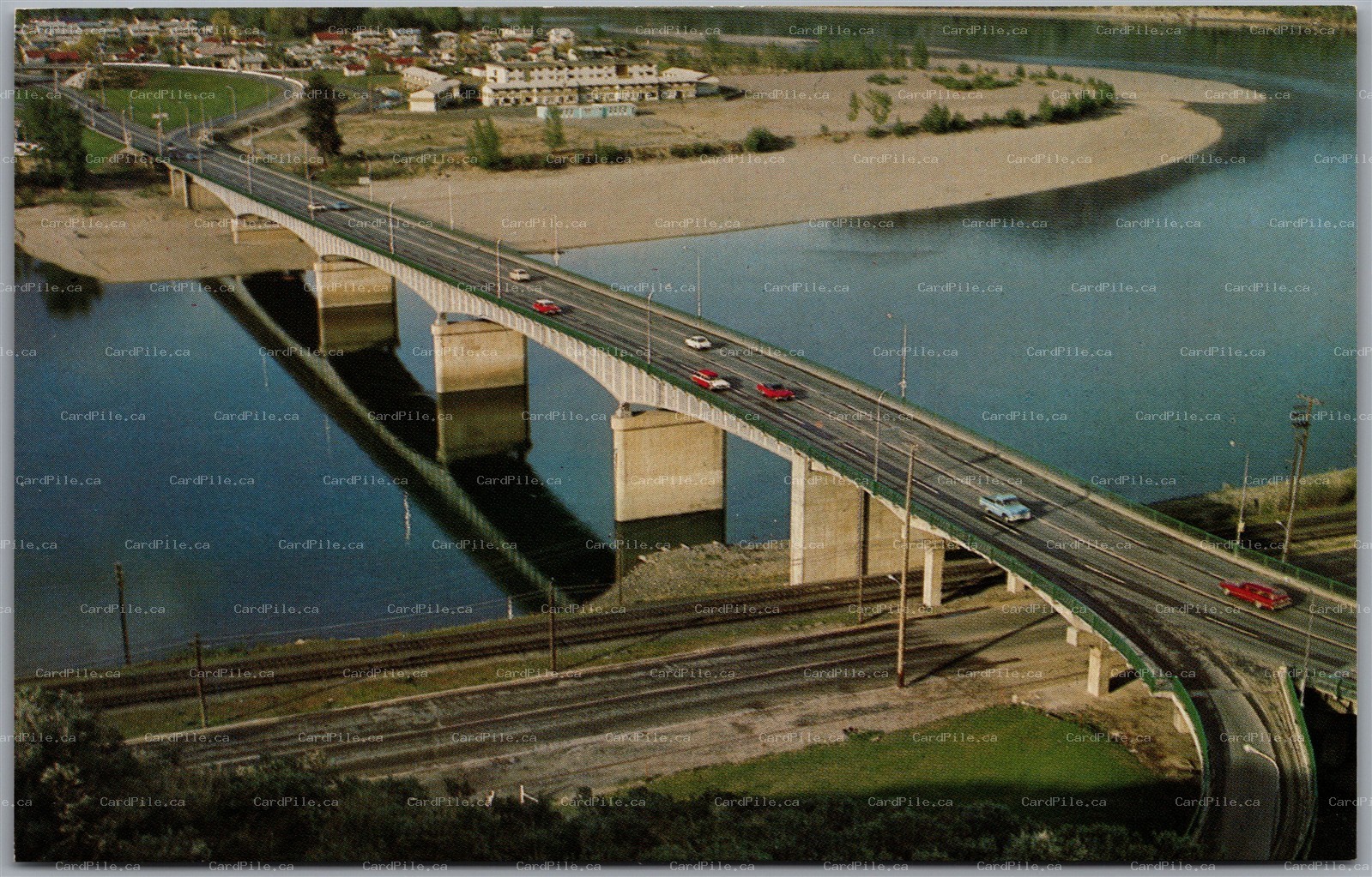 Postcard Kamloops British Columbia Overlander Bridge Thompson River