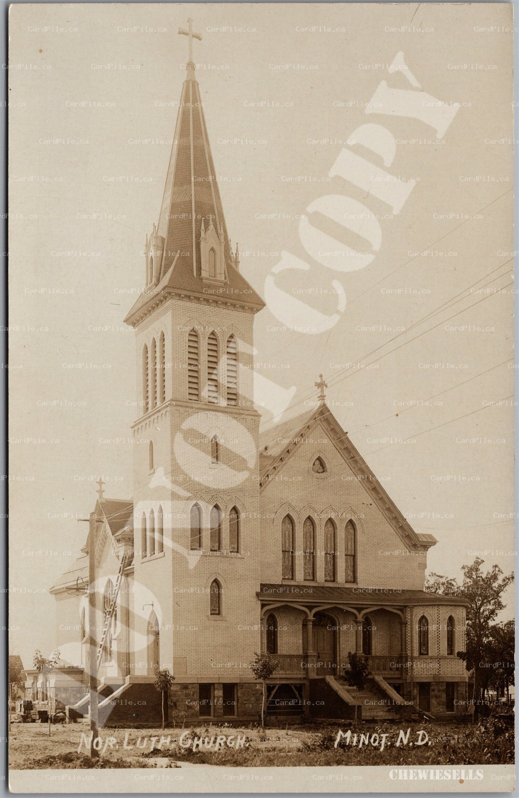 RPPC c1910s Minot North Dakota Norwegian Lutheran Church by L. A. Foster Photo