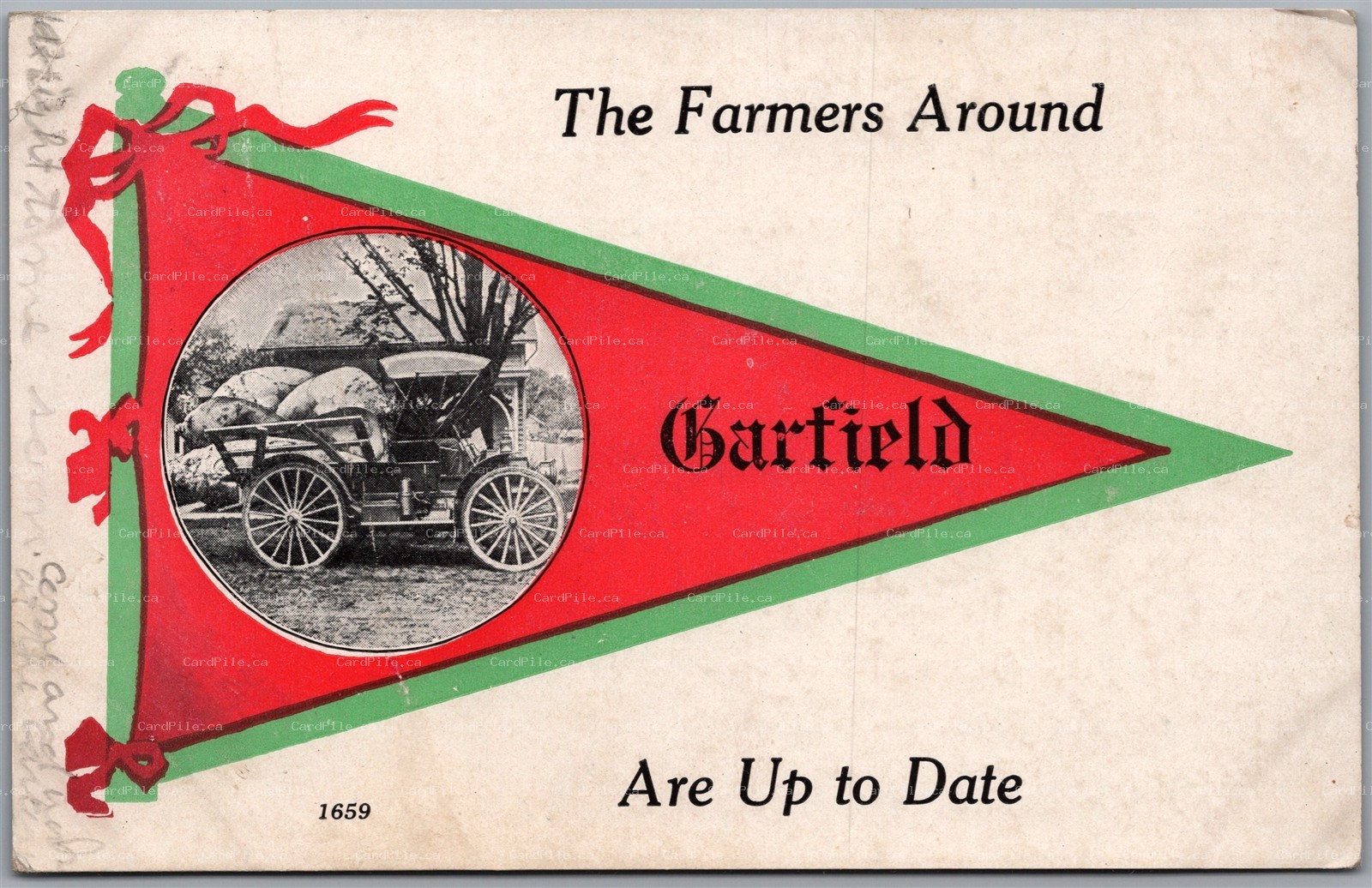 Postcard Garfield Washington c1913 The Farmers Around Pennant Novelty