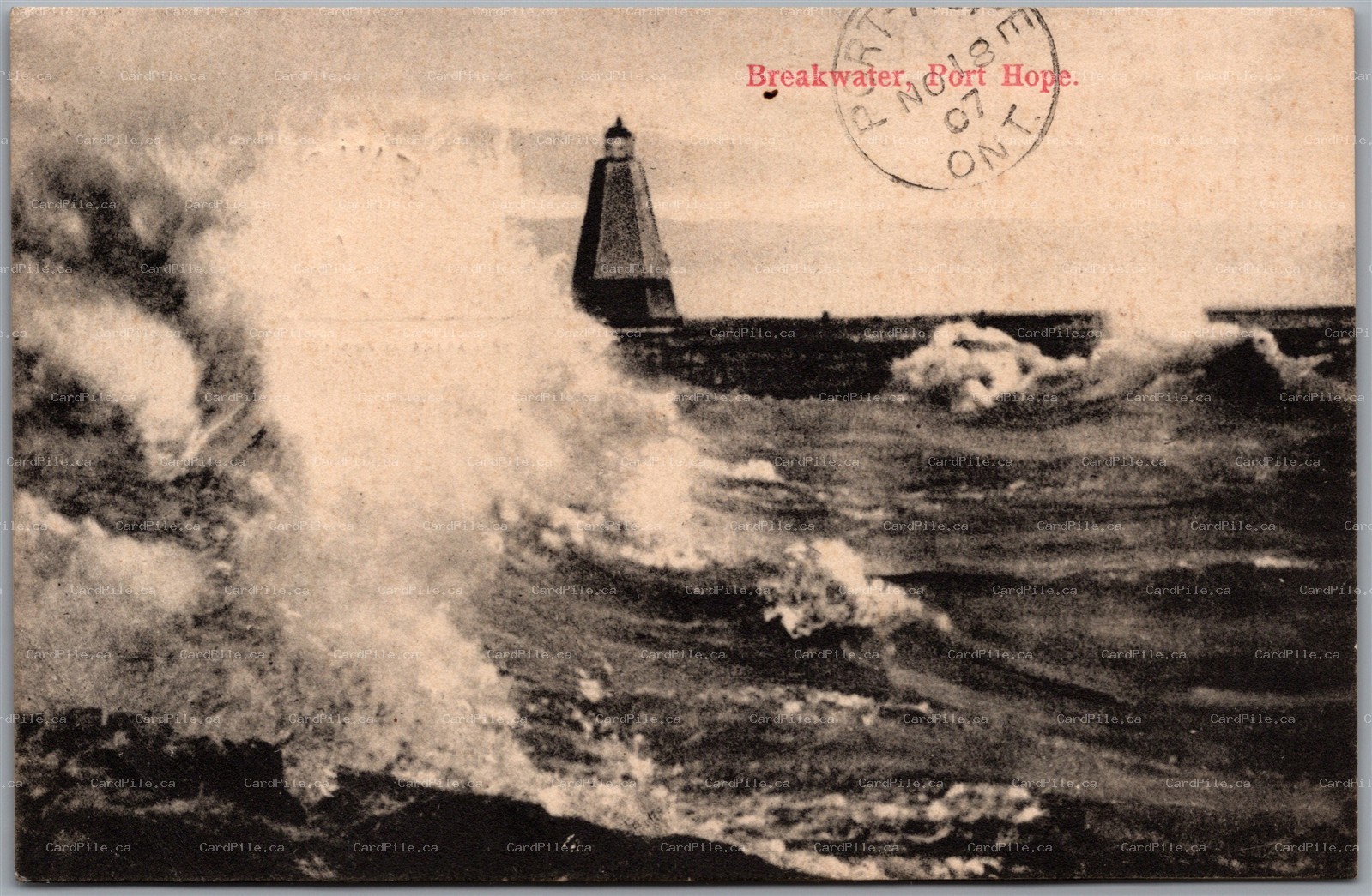Postcard Port Hope Ontario c1907 Breakwater Split Rings Bewdley & Bailieboro