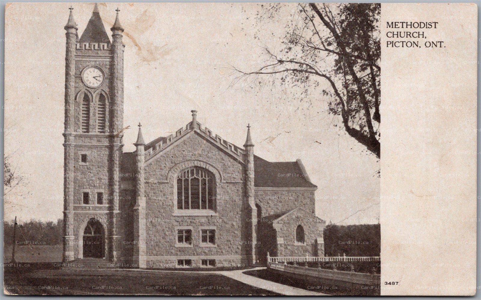 Postcard Picton Ontario c1910s Methodist Church Prince Edward County