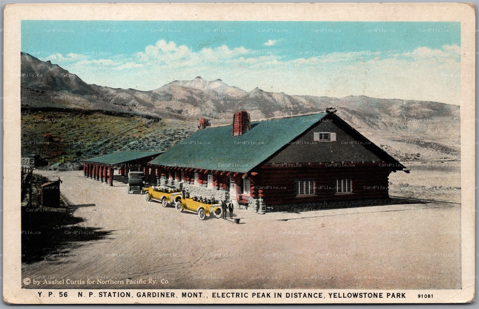 Postcard Gardiner Montana Northern Pacific Railway Station Yellowstone Park