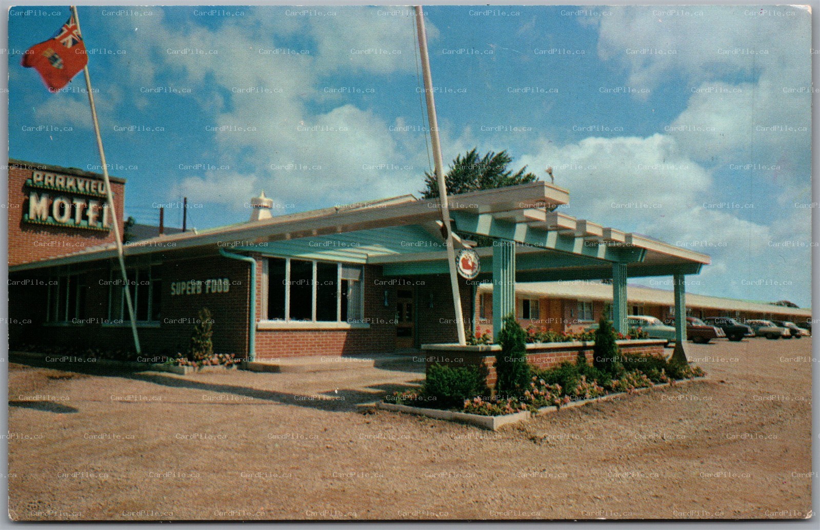 Postcard Guelph Ontario Parkview Motel and Restaurant Woolwich Street