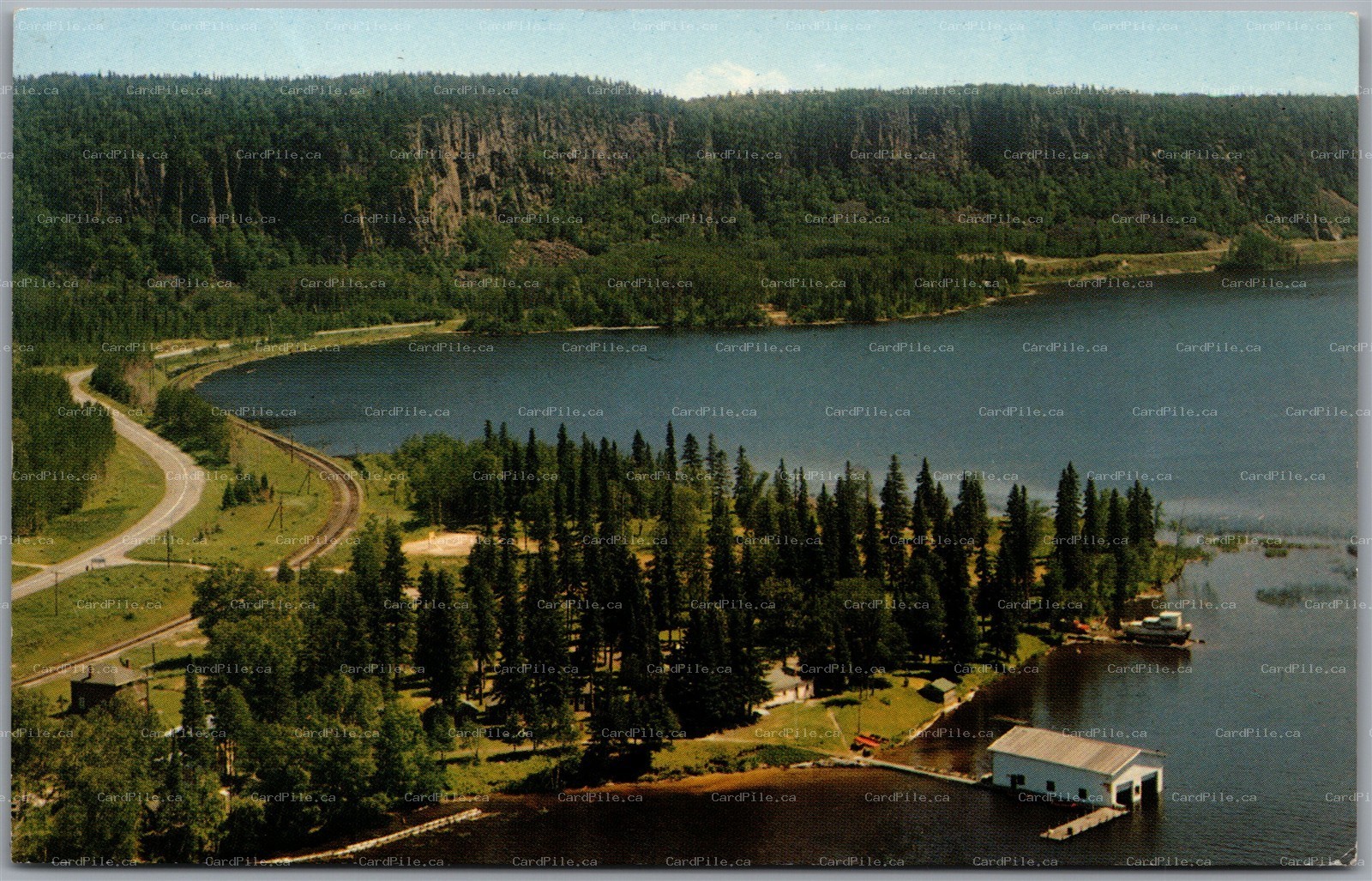 Postcard Orient Bay Ontario c1967 Royal Windsor Lodge Aerial Scenic View THB
