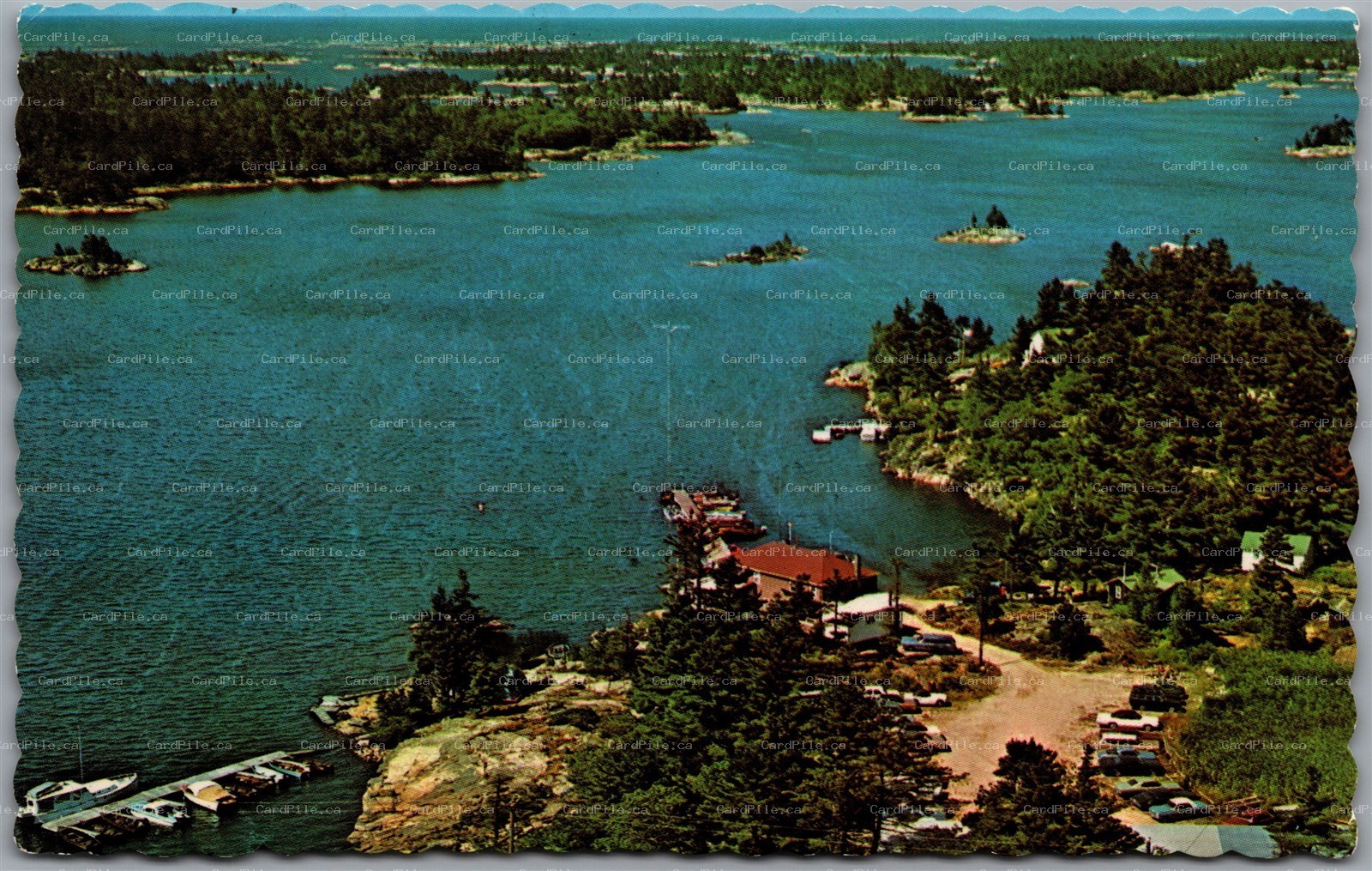 Postcard Georgian Inlet Ontario Bayfield Services Hangdog Camp Aerial Resort