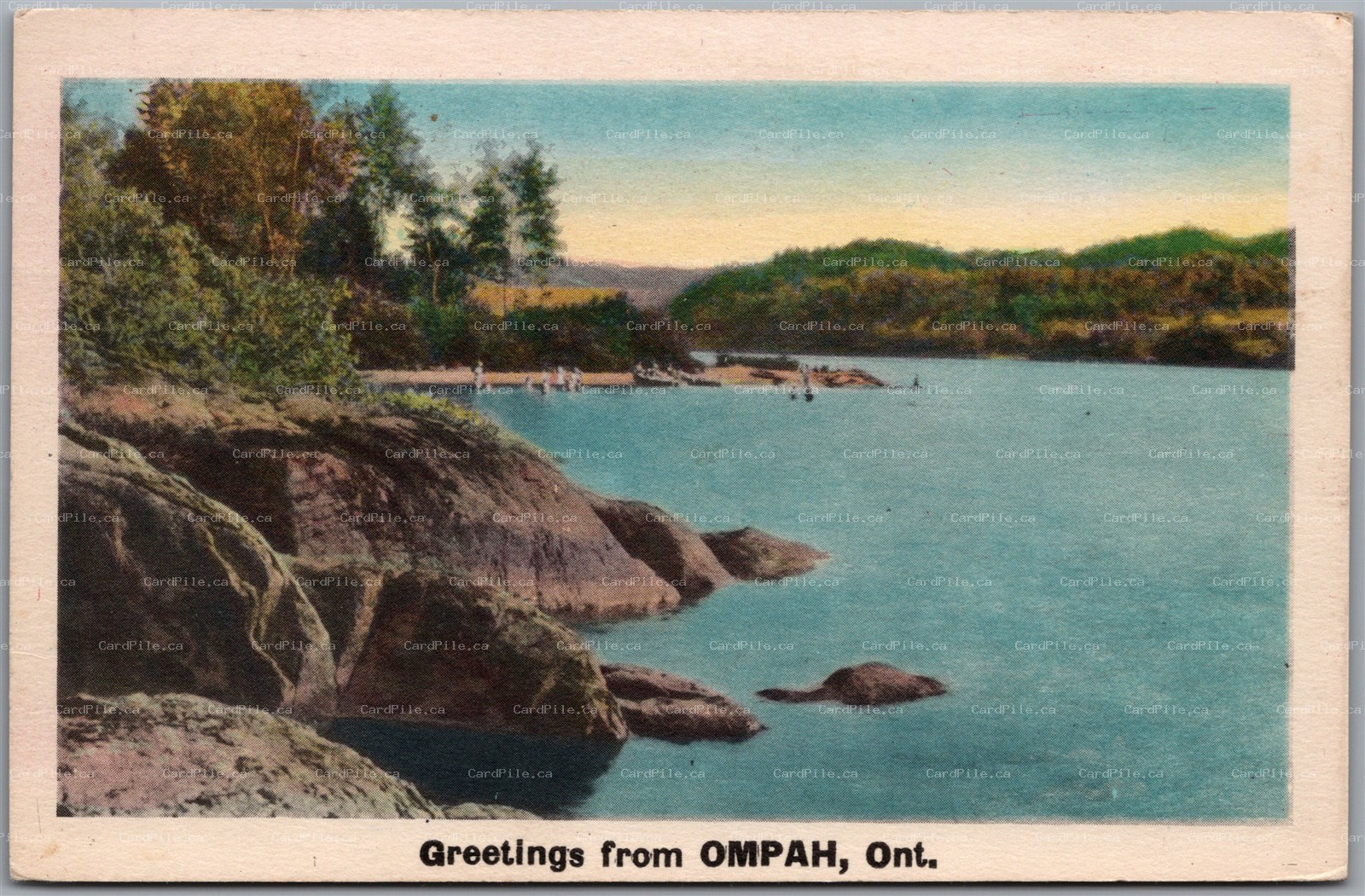 Postcard c1954 Greetings from Ompah Ontario Scenic View Frontenac County