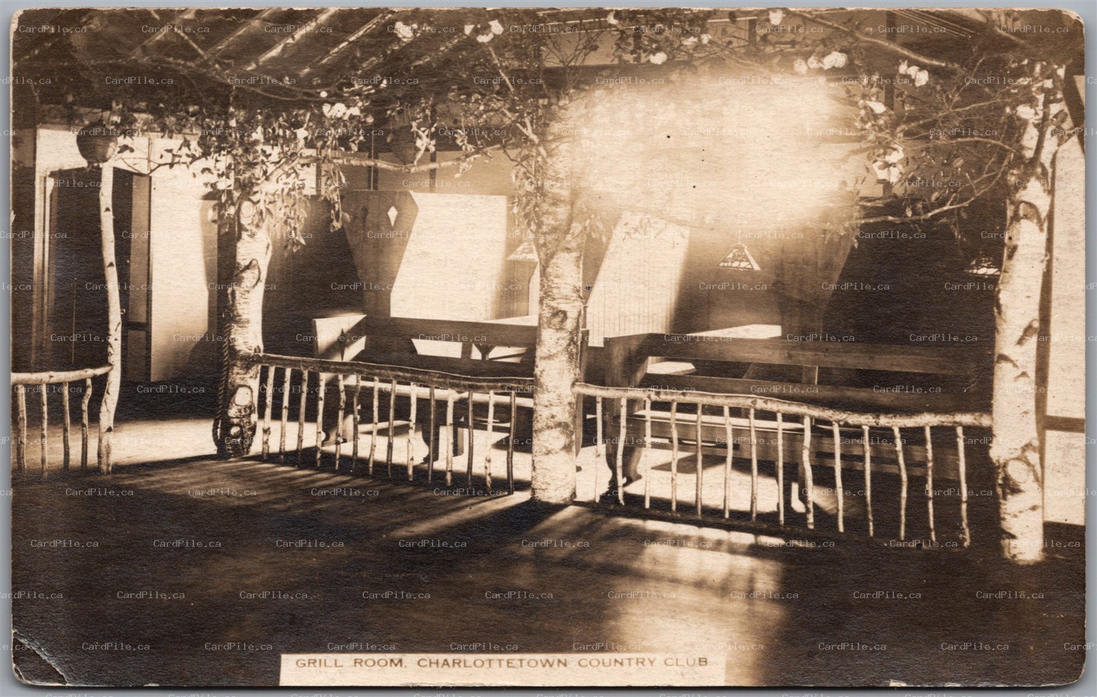 Postcard RPPC Charlottetown Prince Edward Island Country Club Grill Room