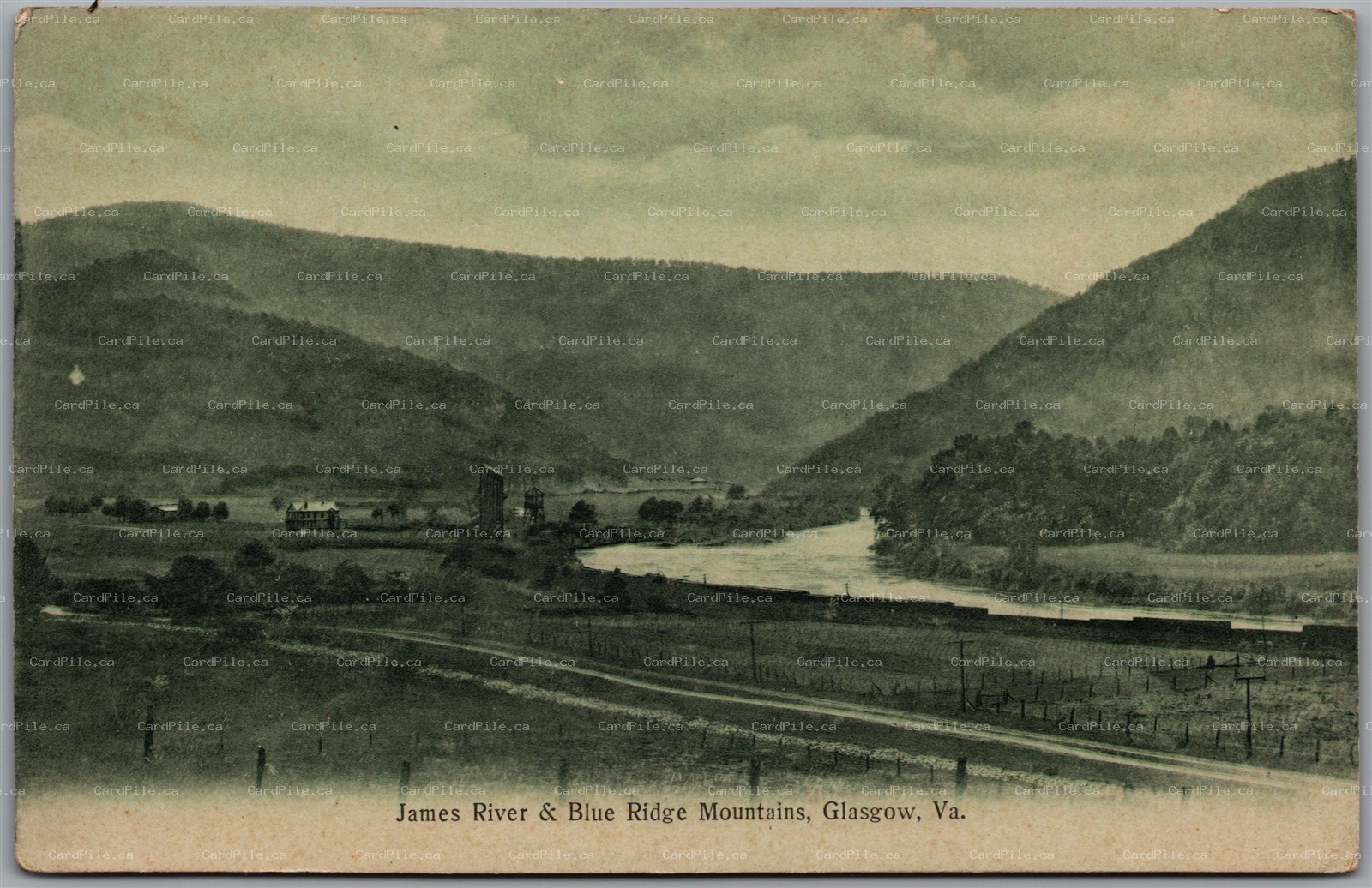 Postcard Glasgow Virginia James River Blue Ridge Mountains Rockbridge County