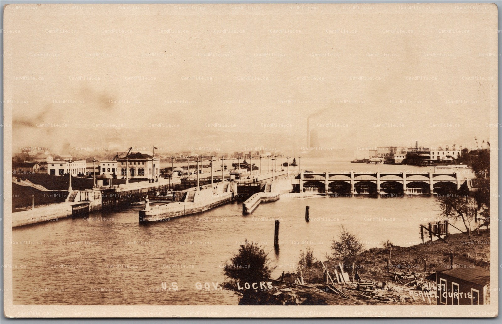 Postcard RPPC Seattle Washington US Government Locks by Asahel Curtis