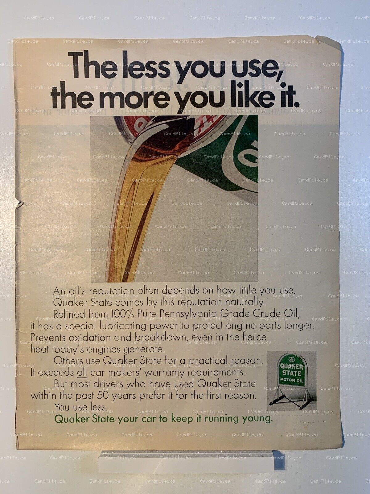 1950s Quaker State Motor Oil - Jennifer O'Neill - Magazine Ad