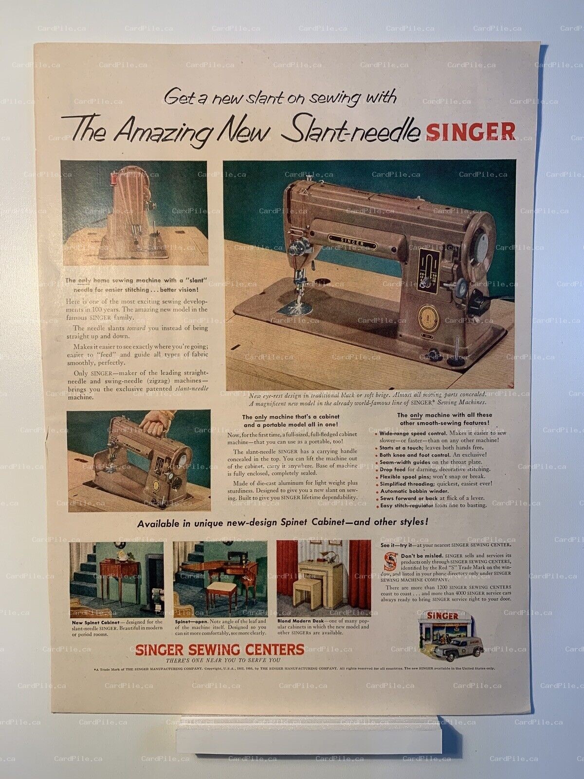 1953 Singer Sewing - Rexall Drugs Price Guide - Magazine Ad 