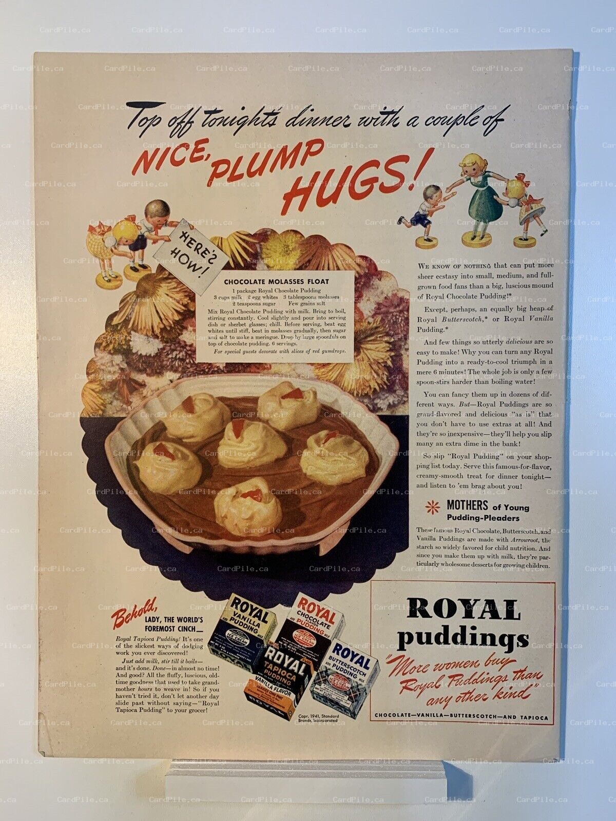 1941 Royal Puddings - Glenmore Kentucky Bourbon - Magazine Ad