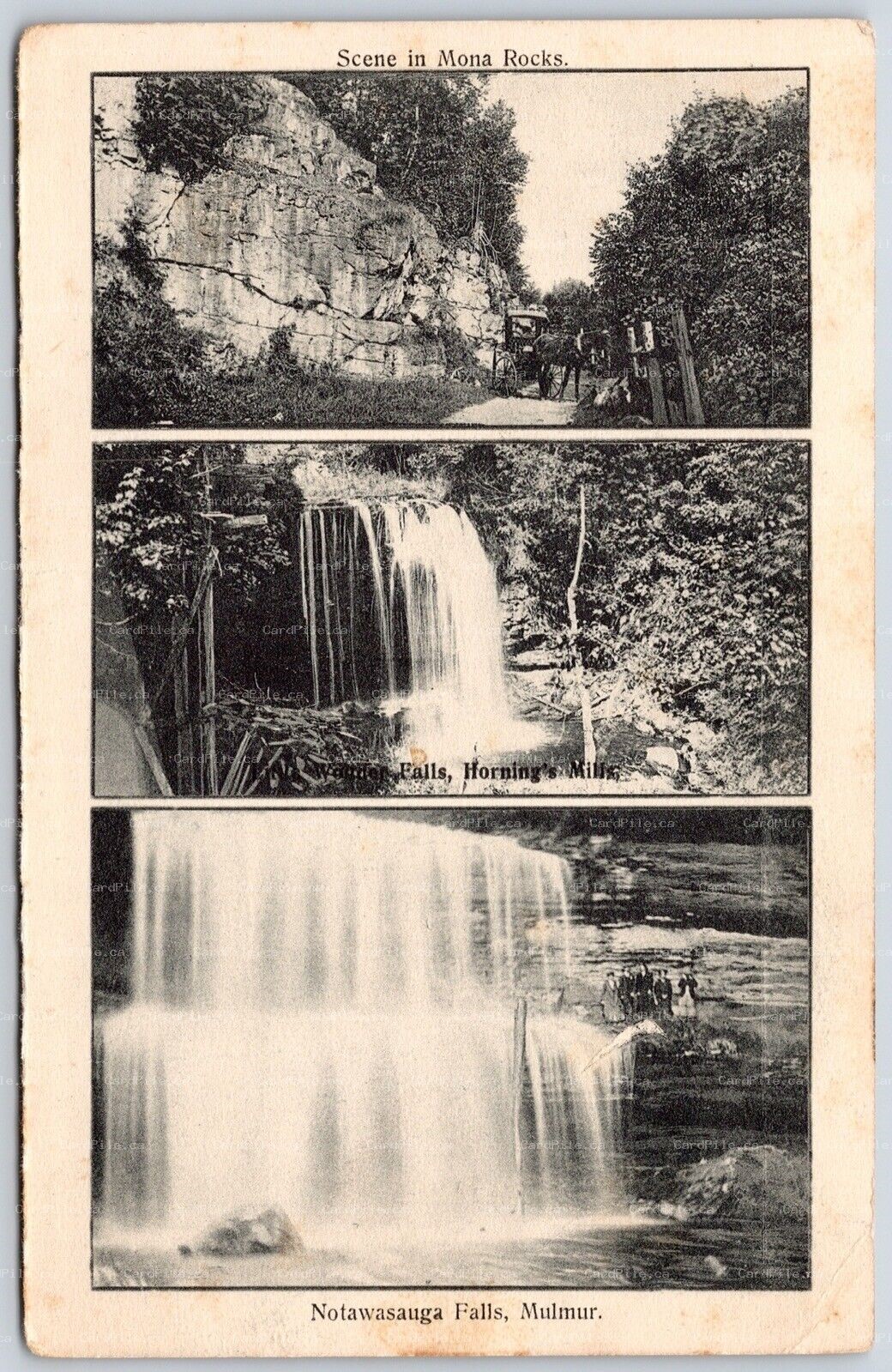 c1910s Mulmur Ontario Multi View Mona Rocks Horning’s Mills Notawasauga Falls