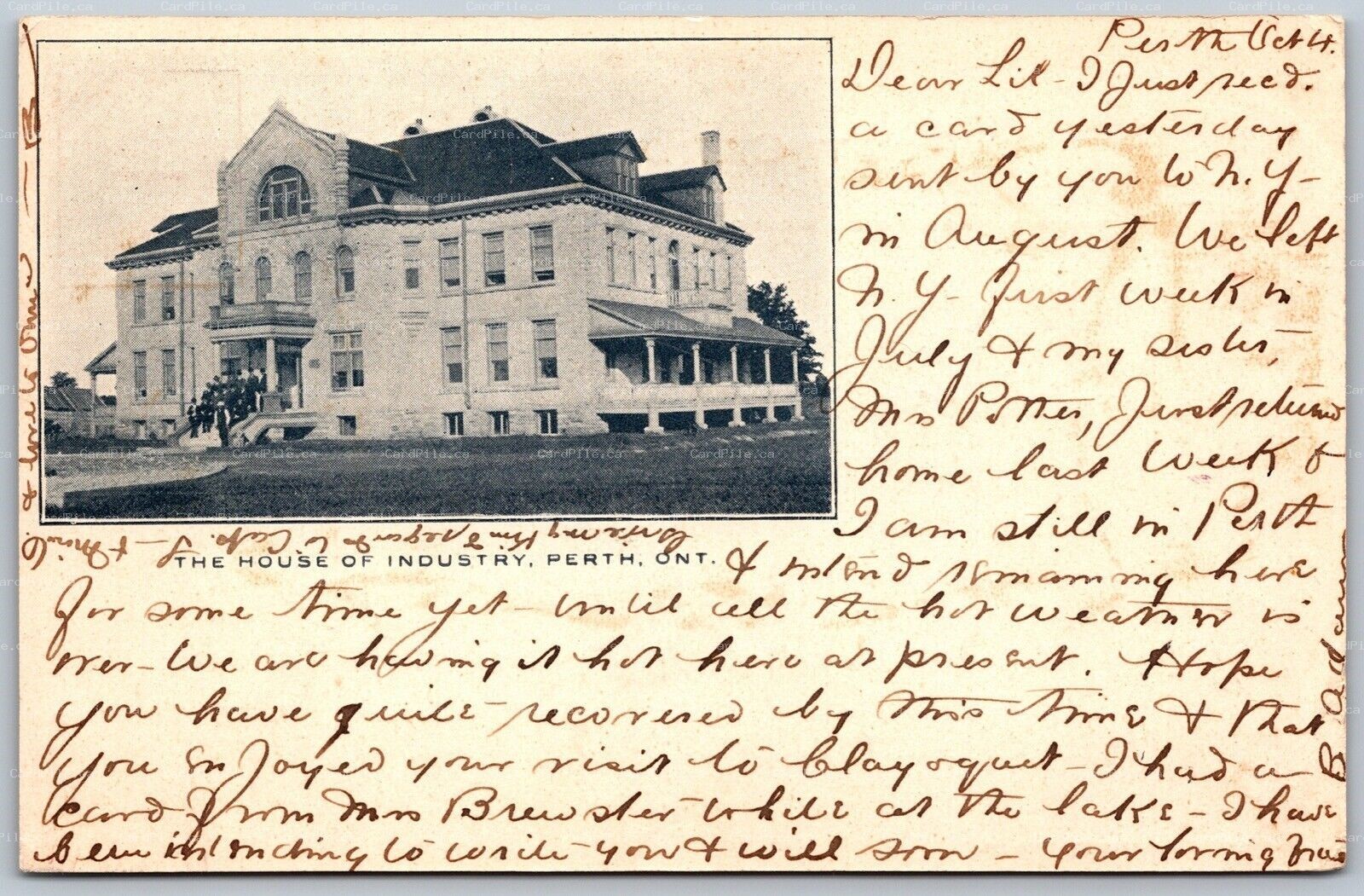 Postcard Perth Ontario c1906 The House of Industry Tayview Lanark County