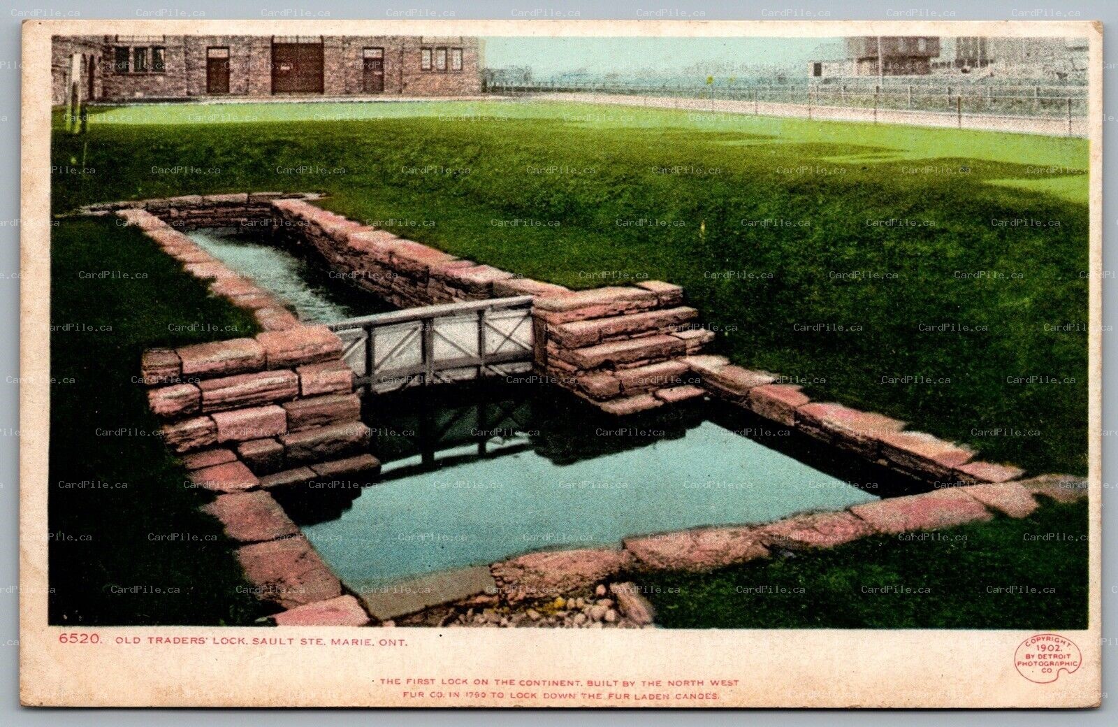 Postcard Sault Ste. Marie MI c1902 Old Traders Lock First Lock In Continent 1790