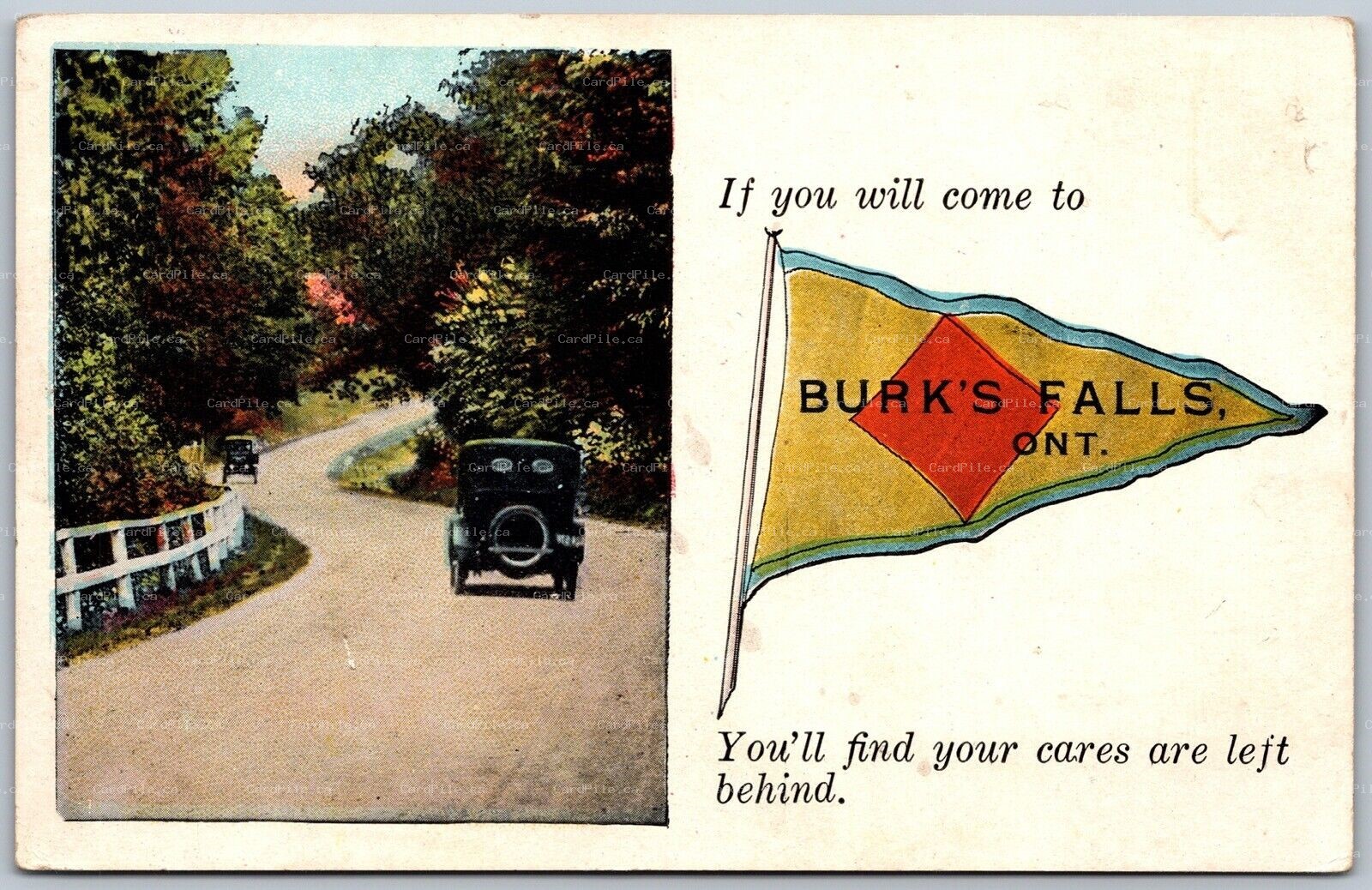 Postcard If You Will Come to Burk's Falls Ontario .. c1920s Pennant PSD