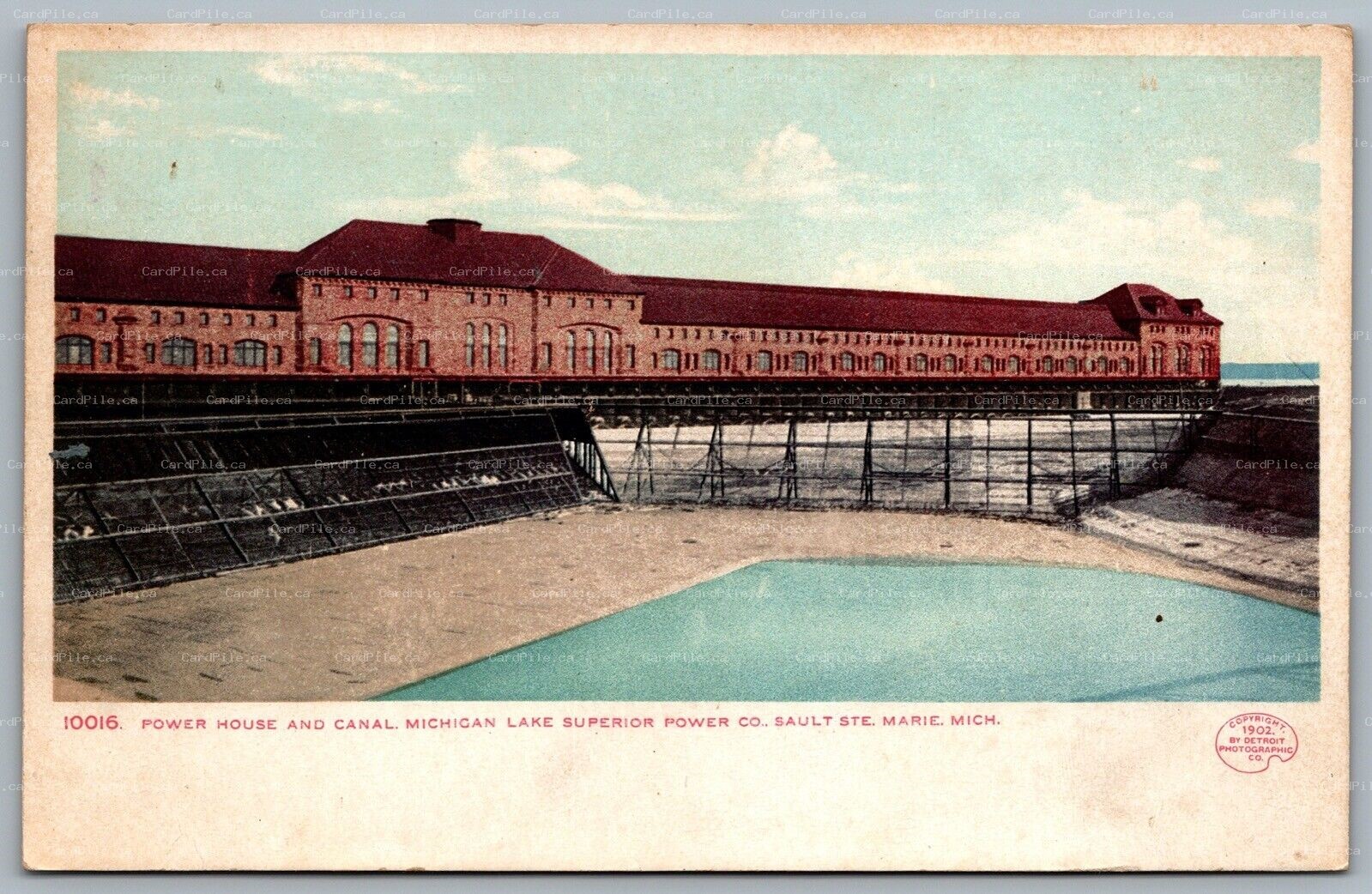 Postcard Sault Ste. Marie MI c1902 Power House And Canal Lake Superior Power Co.