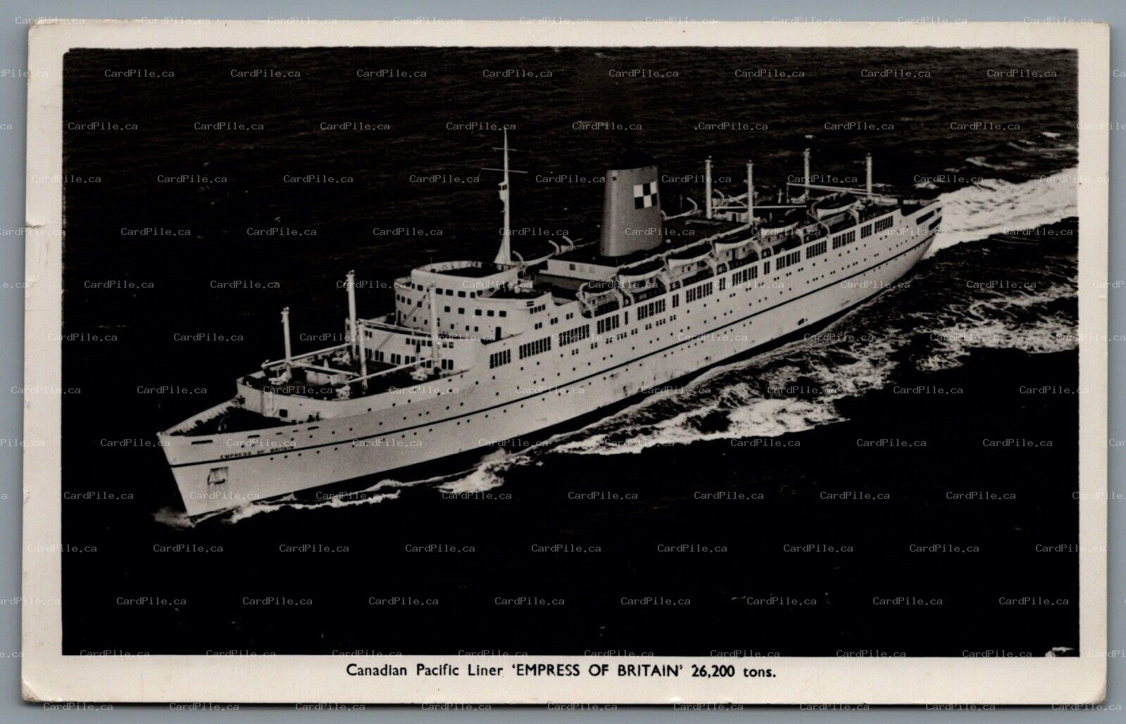 Postcard RPPC c1960s Canadian Pacific Liner Steamship Empress of Britain