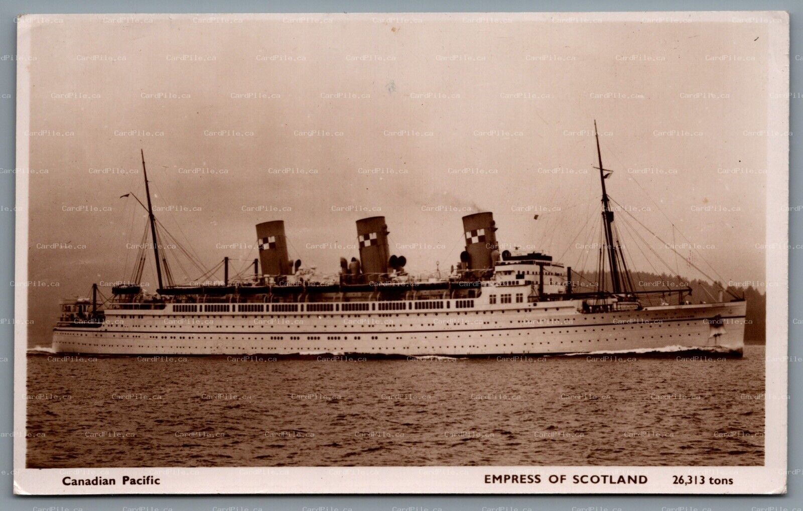 Postcard RPPC c1960s Canadian Pacific Liner Steamship Empress of Scotland