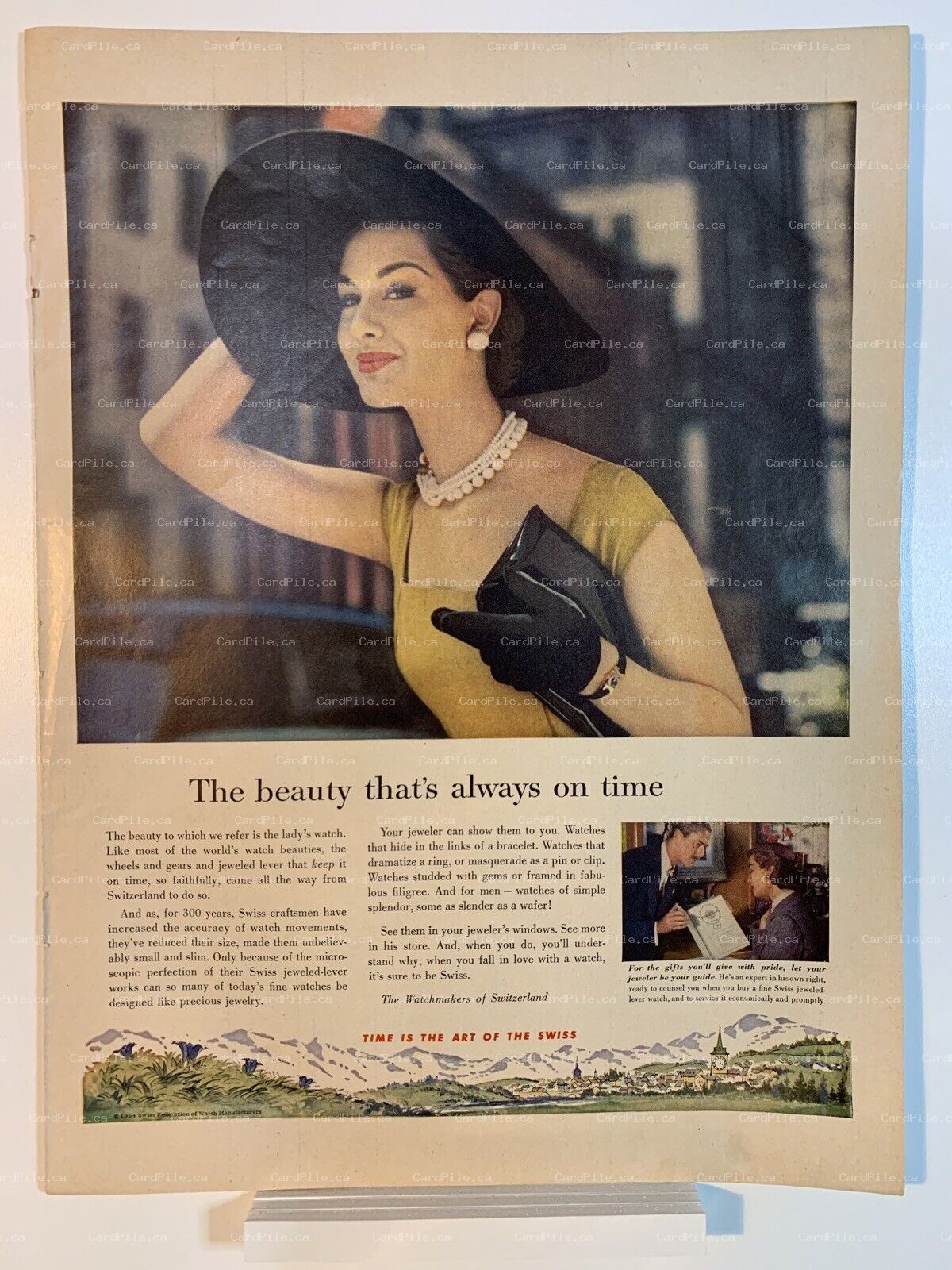 1954 The beauty that's always on time - Borden's Chocolate Milk - Magazine Ad