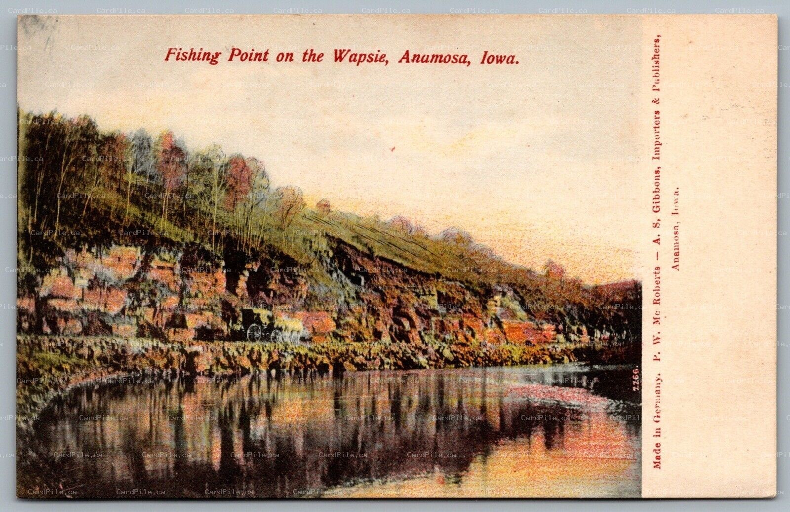Postcard Anamosa Iowa c1905 Fishing Point On The Wapsie Jones County