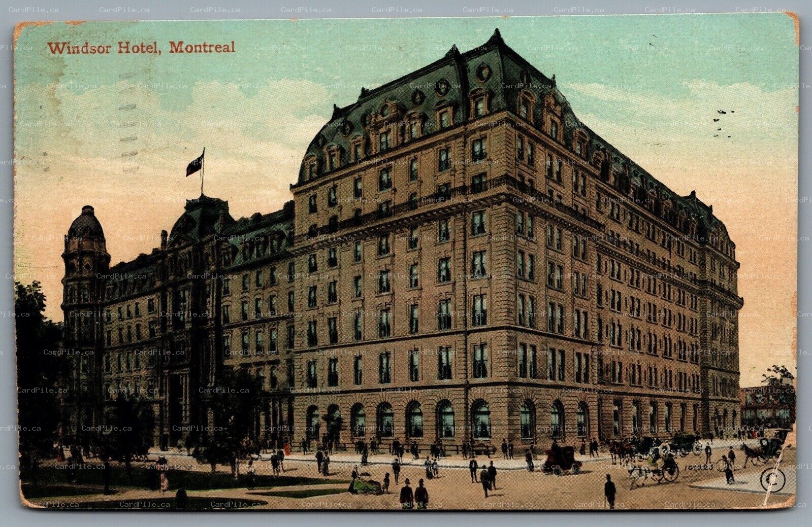 Postcard Montreal Quebec c1908 Windsor Hotel CDS Cancel