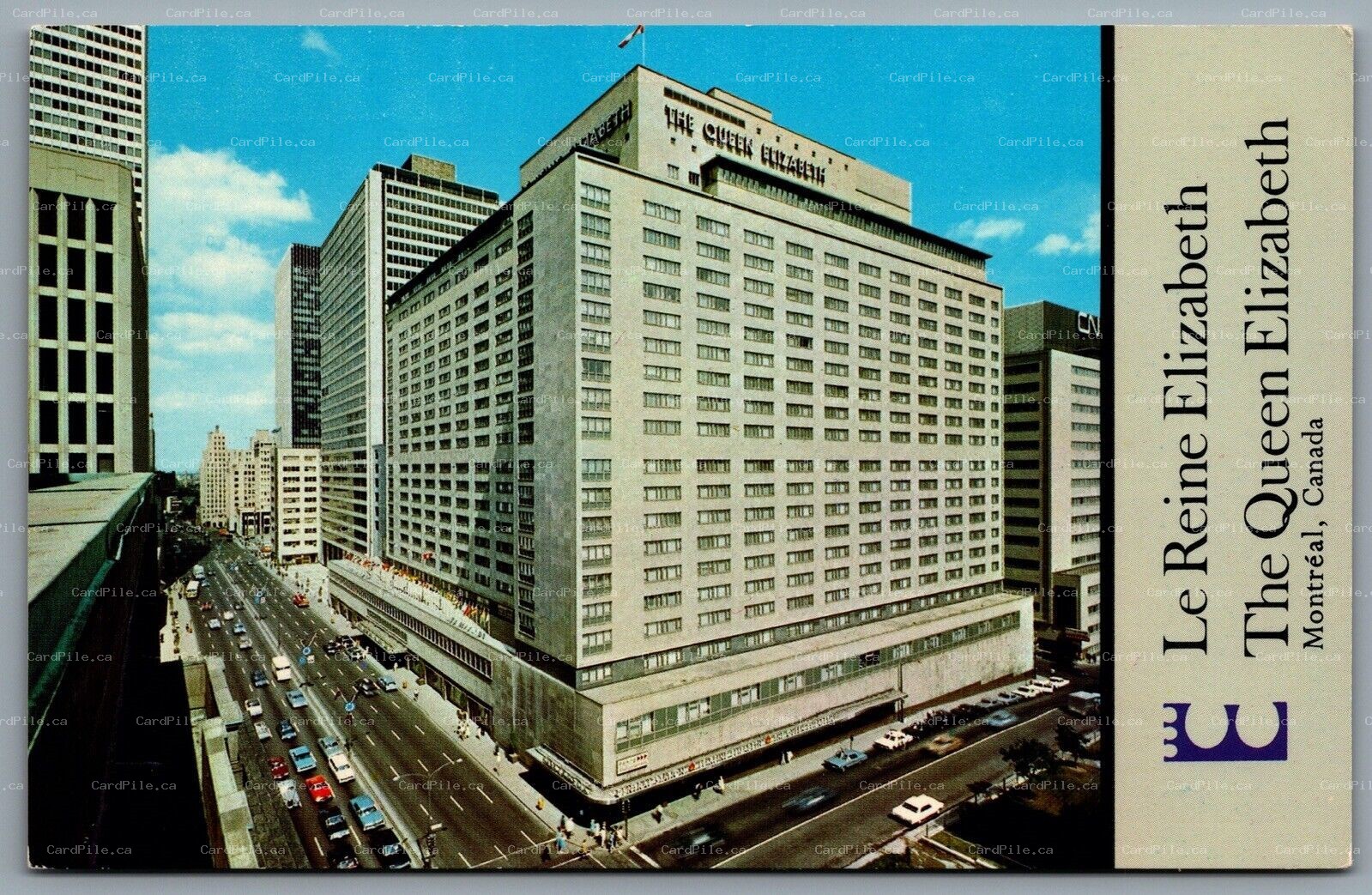 Postcard Montreal Quebec c1960s The Queen Elizabeth CN Hotel Hilton Canada Ltd.