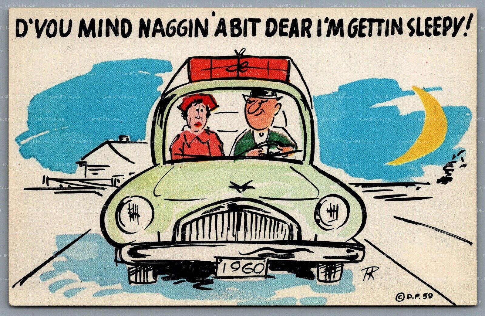 Postcard Comic c1959 D’You Mind Naggin A Bit Dear I’m Getting Sleepy! A/S