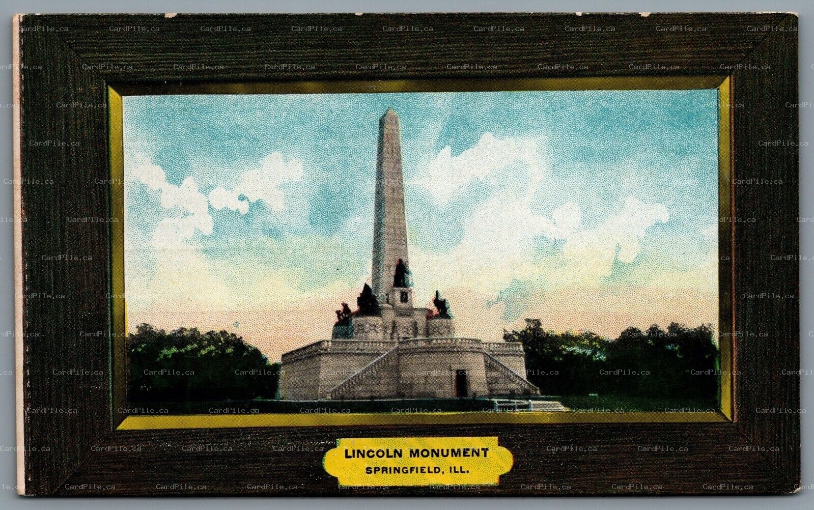 Postcard Springfield IL c1940s? Lincoln Monument Resting Place Abraham Lincoln