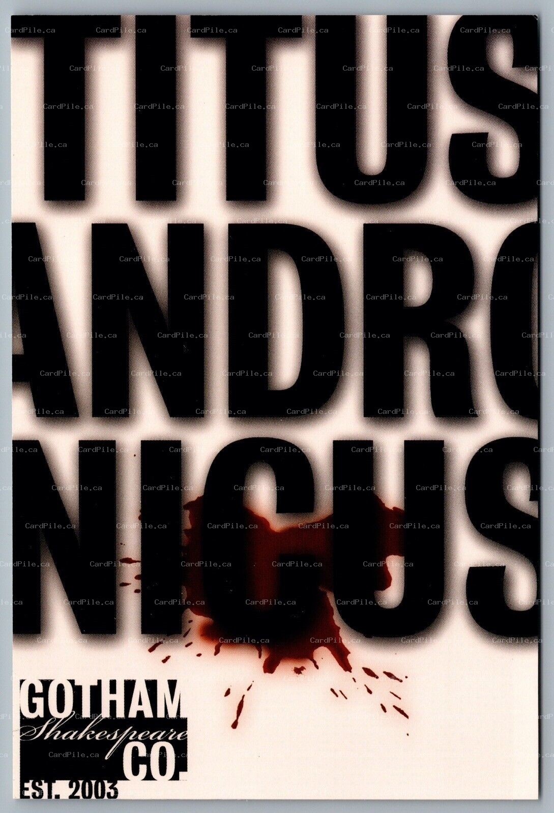 Postcard Theatre 2003 Titus Andronicus Gotham Shakespeare Co. Walkerspace NYC