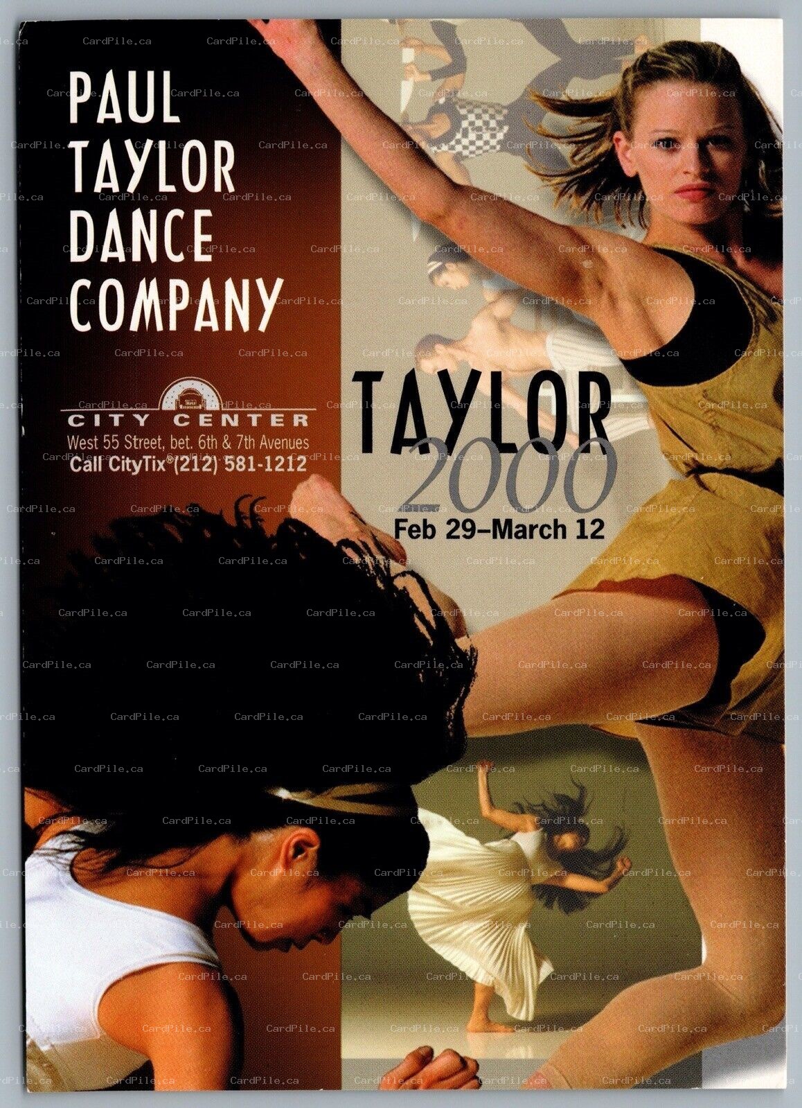 Postcard Theatre 2000 Paul Taylor Dance Company Advertisement New York City