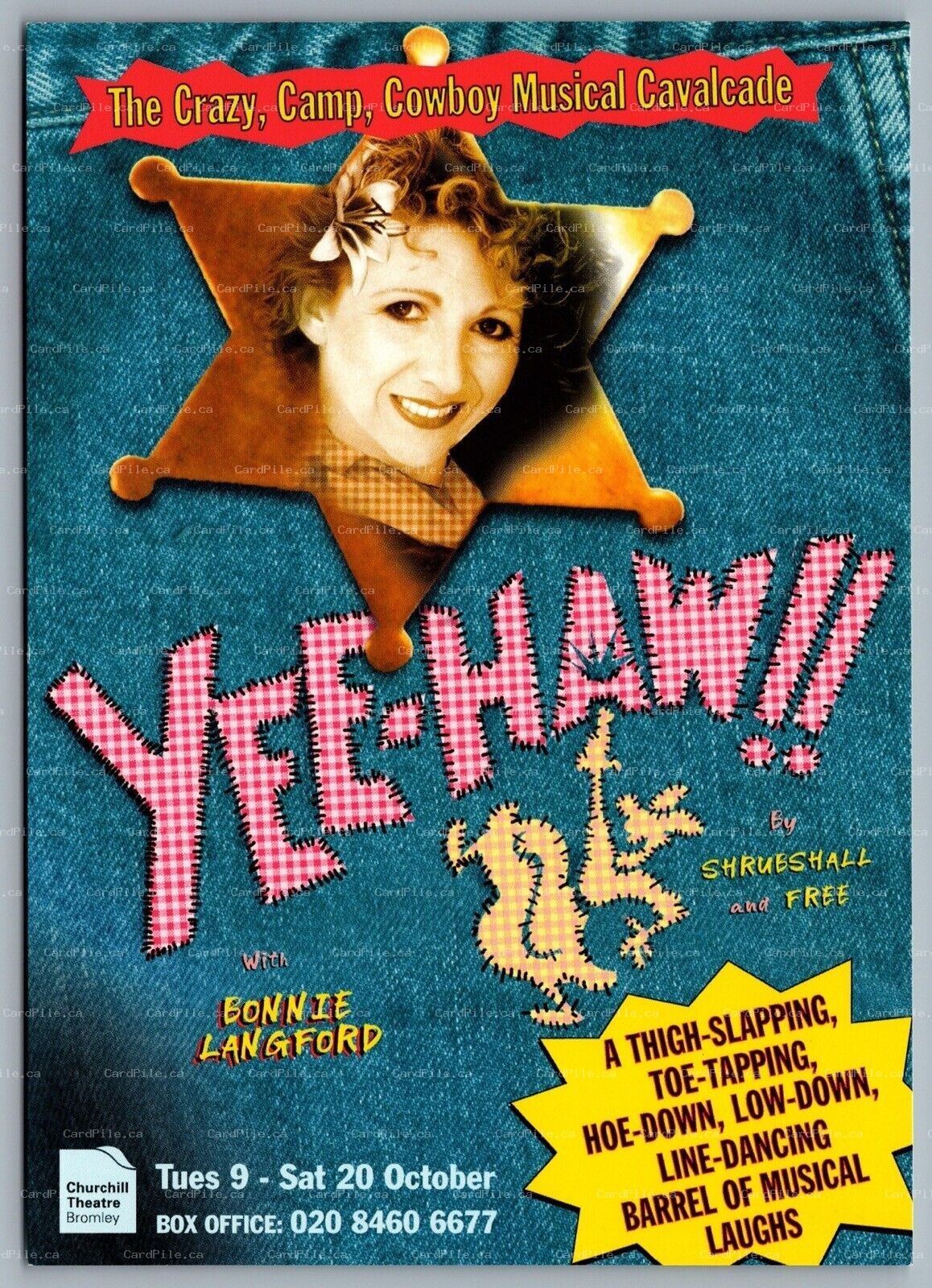 Postcard Theatre 2001 Yee-Haw! Bonnie Langford Churchill Theatre Bromley Kent UK