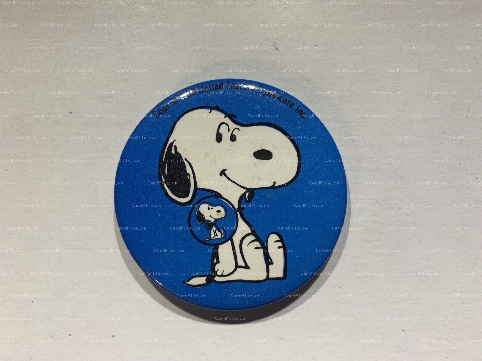 VINTAGE 1958 Peanuts Comic Snoopy United Feature Syndicate Pinback Button