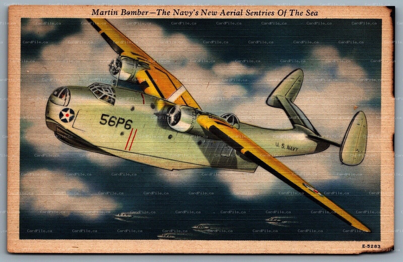 Postcard c1940s Martin Bomber PBM The Navy’s New Aerial Sentries of The Sea 56P6