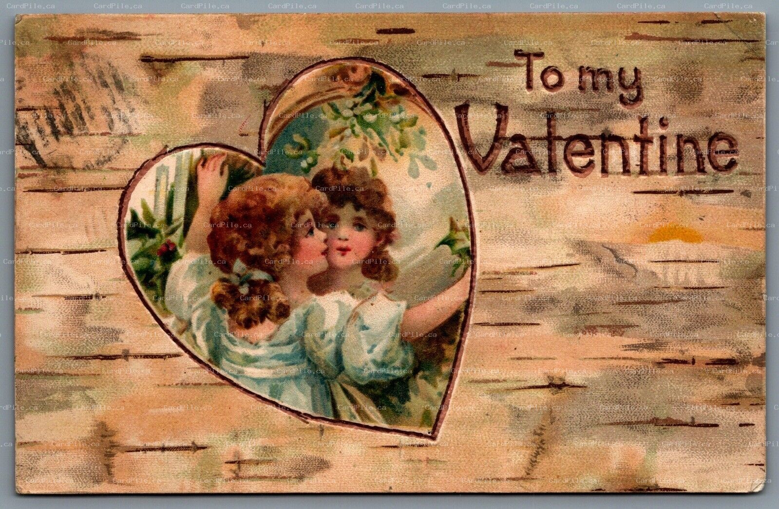 Postcard c1906 To My Valentine Embossed Heart From Hespler Ontario to Pittsfield