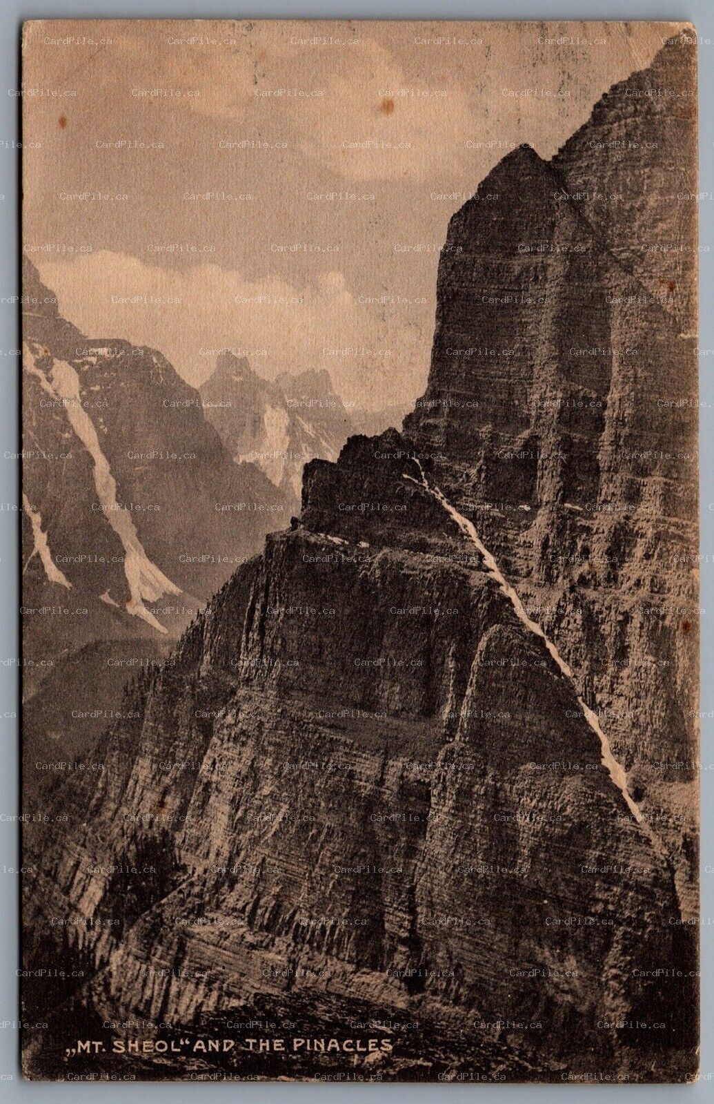 Postcard Banff Alberta c1908 Sheol Mountain And The Pinacles 