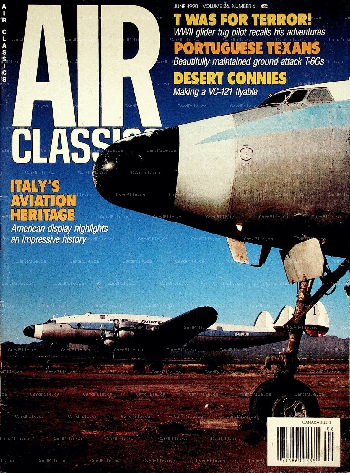 1990 Air Classics Vol.26 No.6 Portugguese Texans Deser Connies Italy Heritage