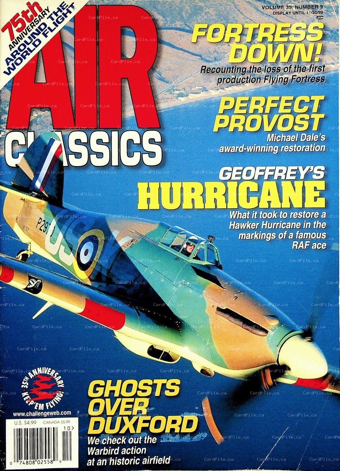 1999 Air Classics Vol.35 No.9 75th Anniversary Around the World Flight Hurricane