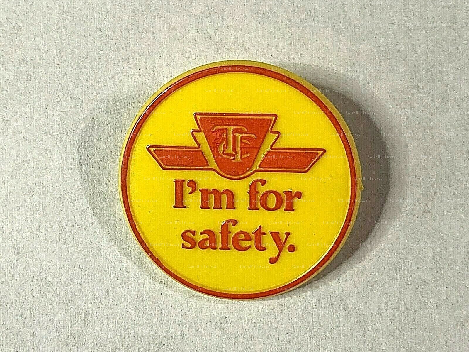 VINTAGE 1970s? TTC "I'm For Safety" Pinback Button