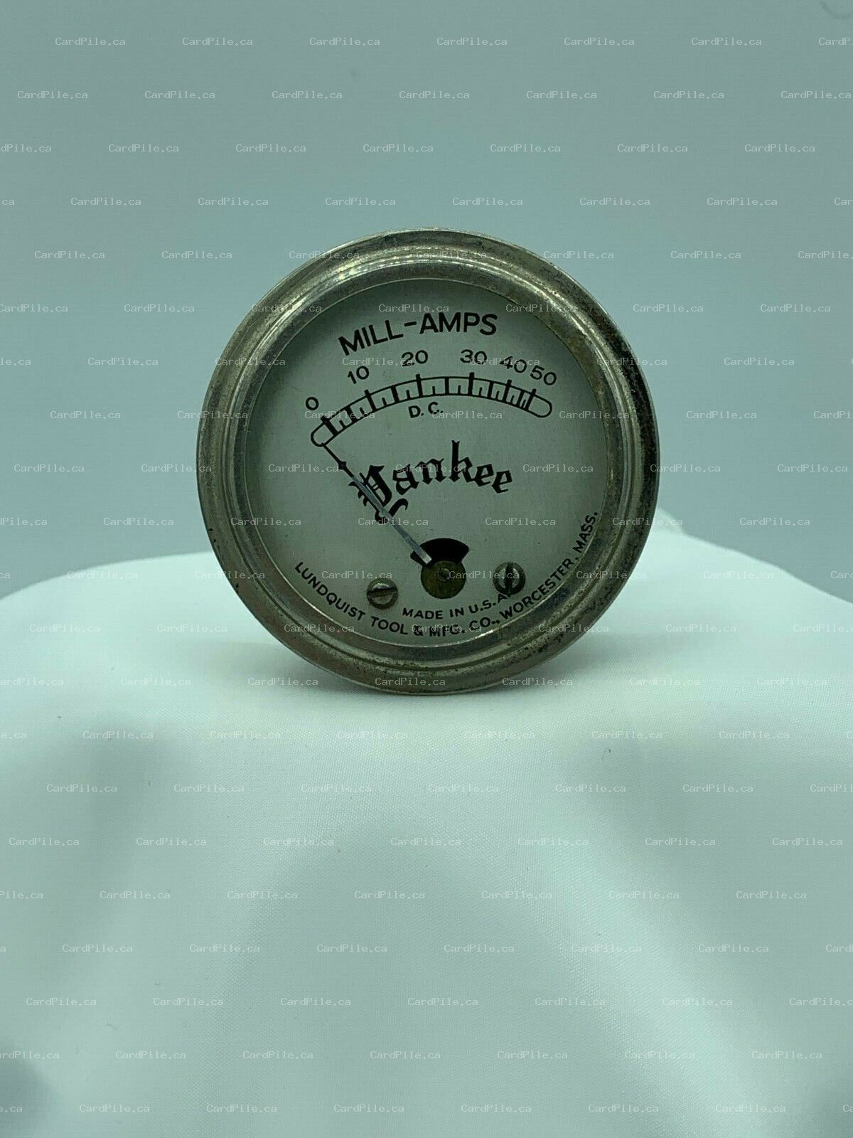 RARE VINTAGE Lundquist Tool & Mfg. Co Mill Amps D.C. Yankee Meter Gauge