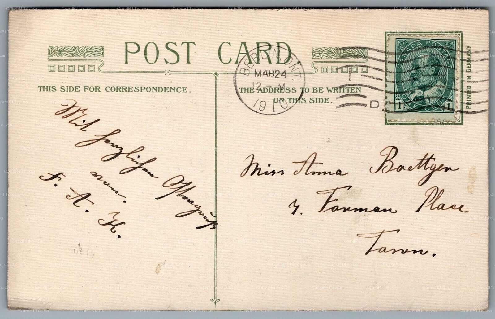 Postcard Easter c1910 Winsch Back With Best Easter Wishes Two Birds Basket CDS