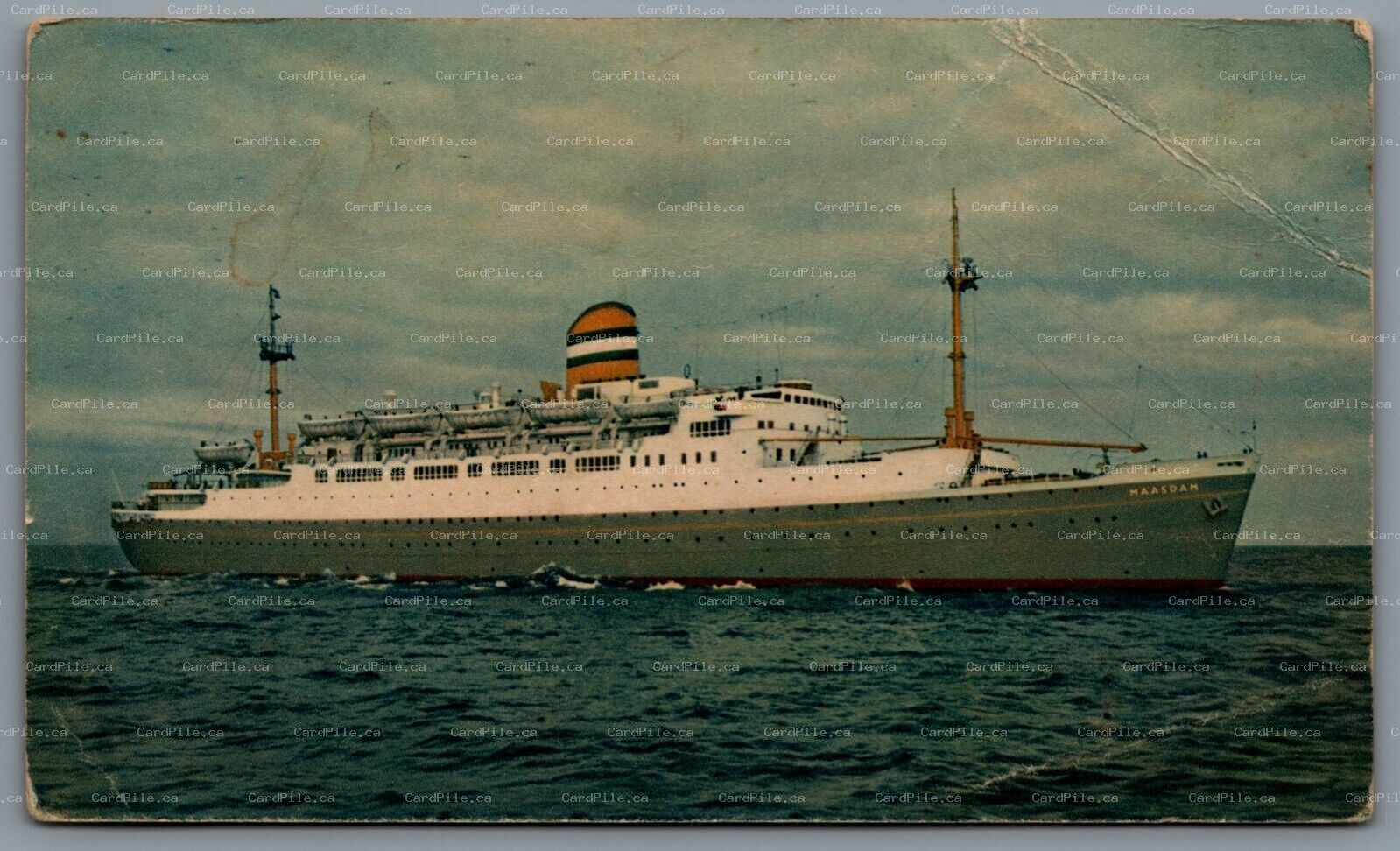 Postcard Netherlands c1960s Holland America Line S.S. Maasdam Ocean Liner