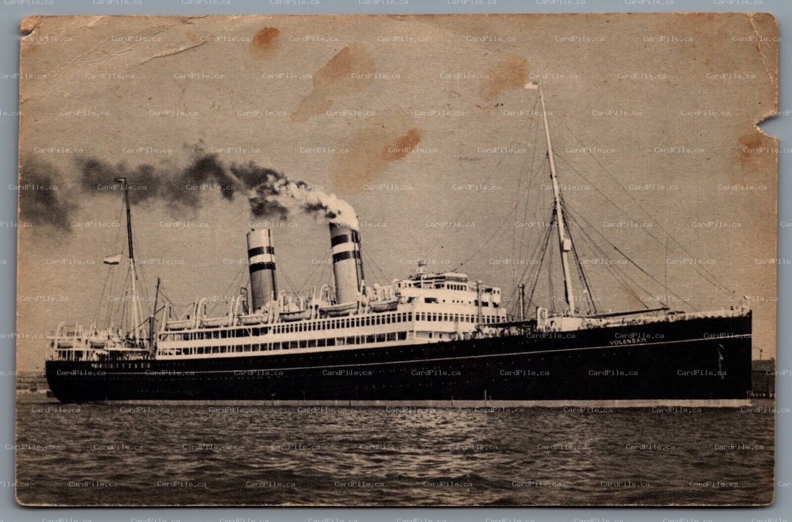 Postcard RPPC Netherlands c1951 Holland America Line S.S. Volendam Retired 