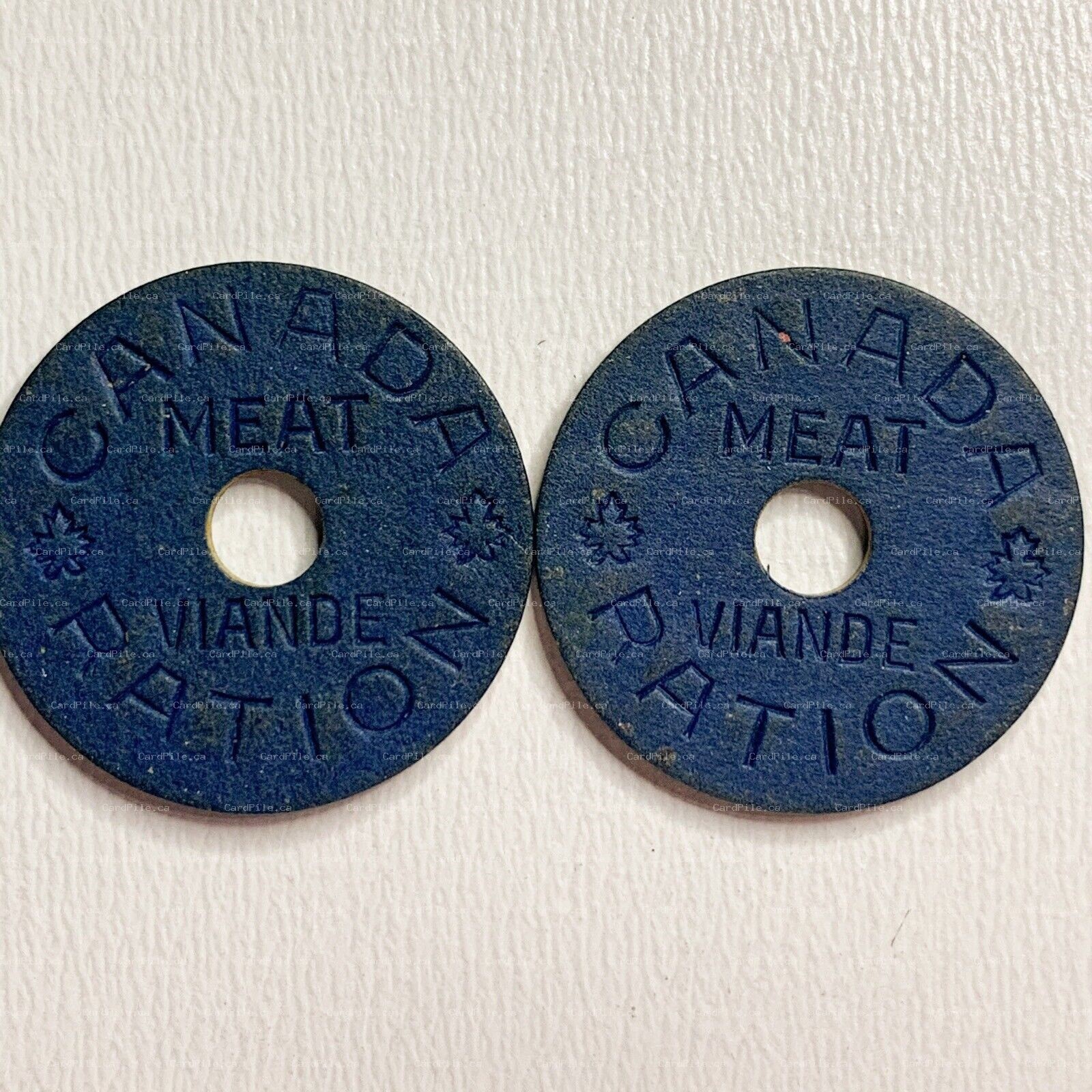 VINTAGE c11940s Canada Meat Ration Tokens - Lot of Two